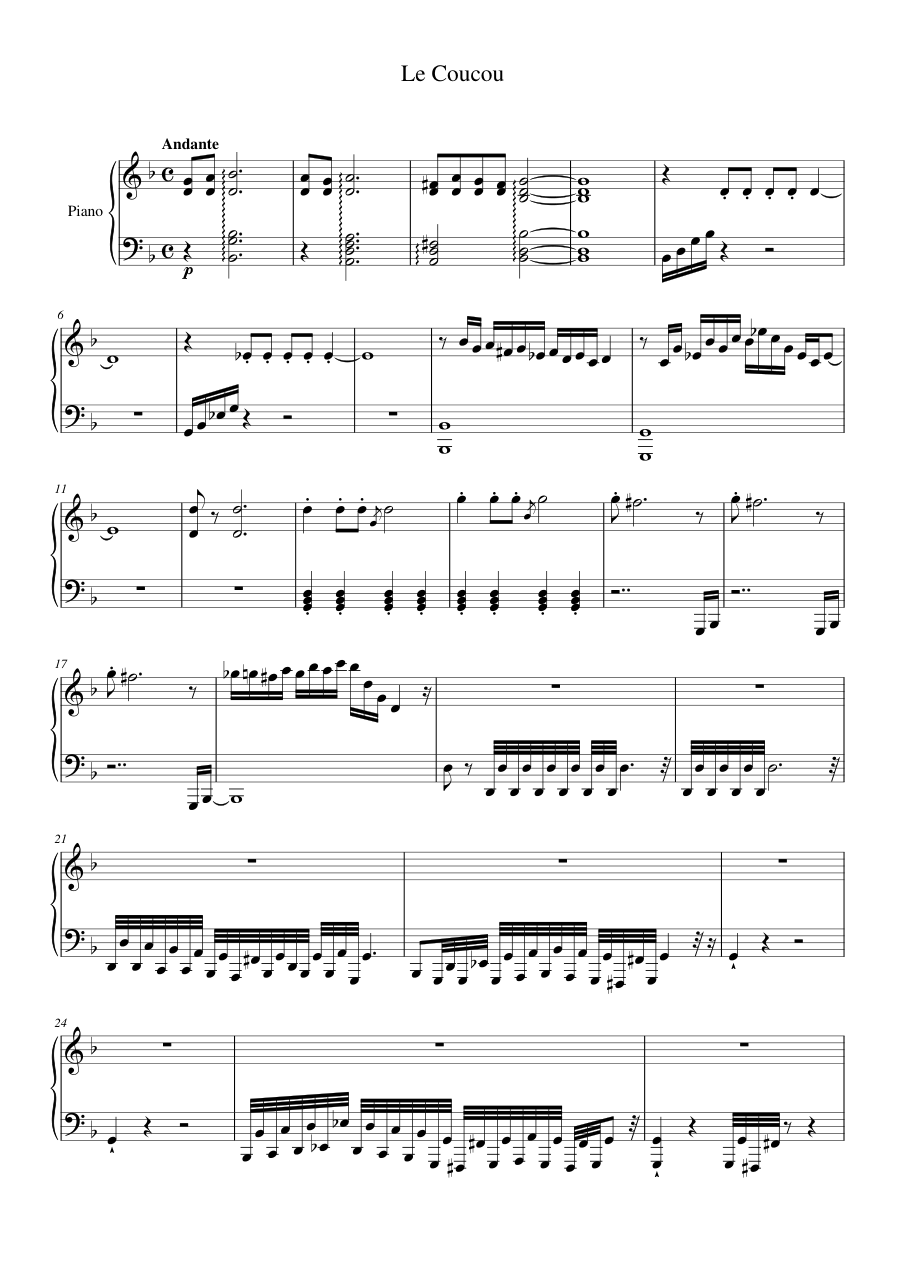Le Coucou Lyrics & Chords Folio