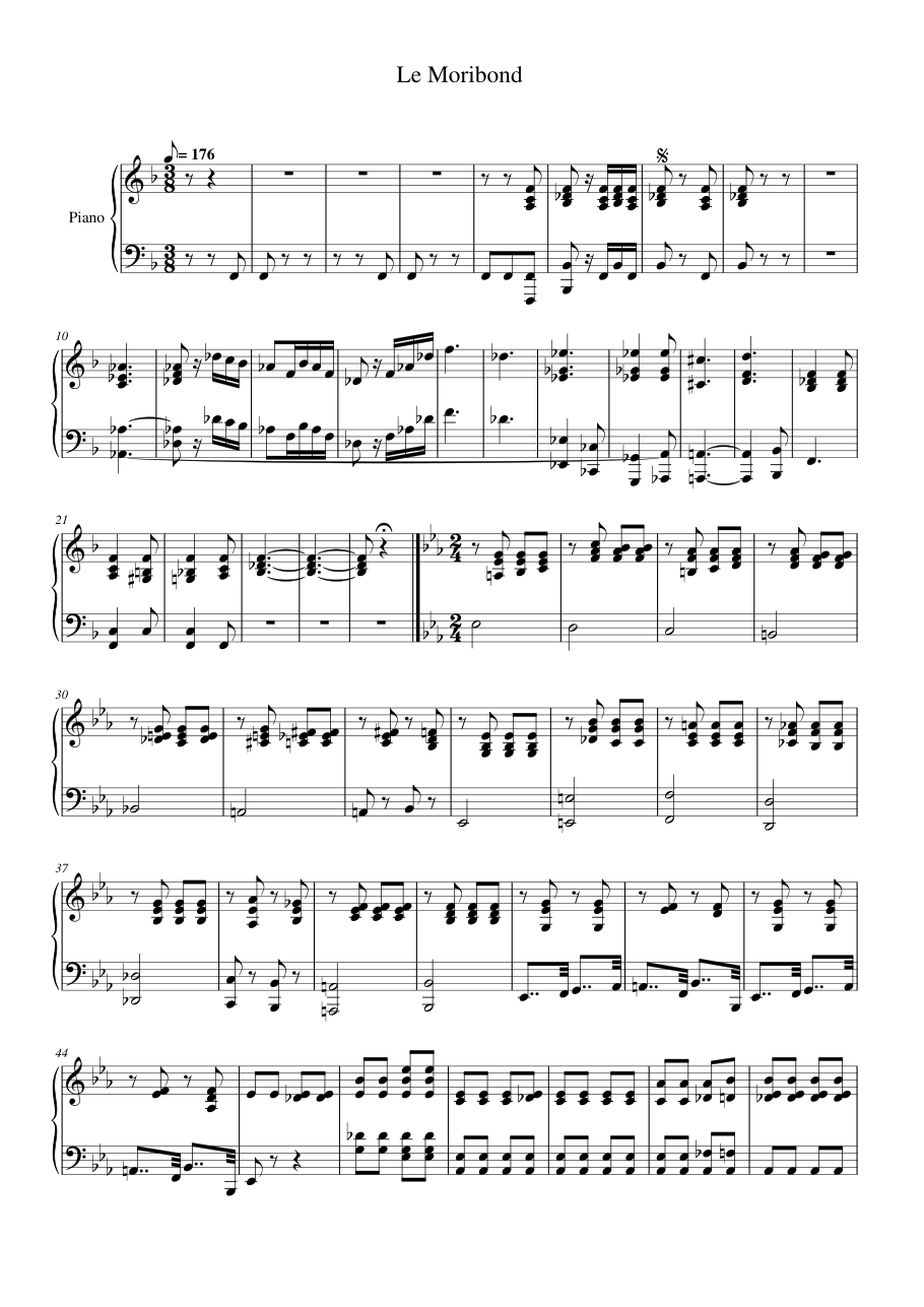 Le Moribond Lyrics & Chords Folio