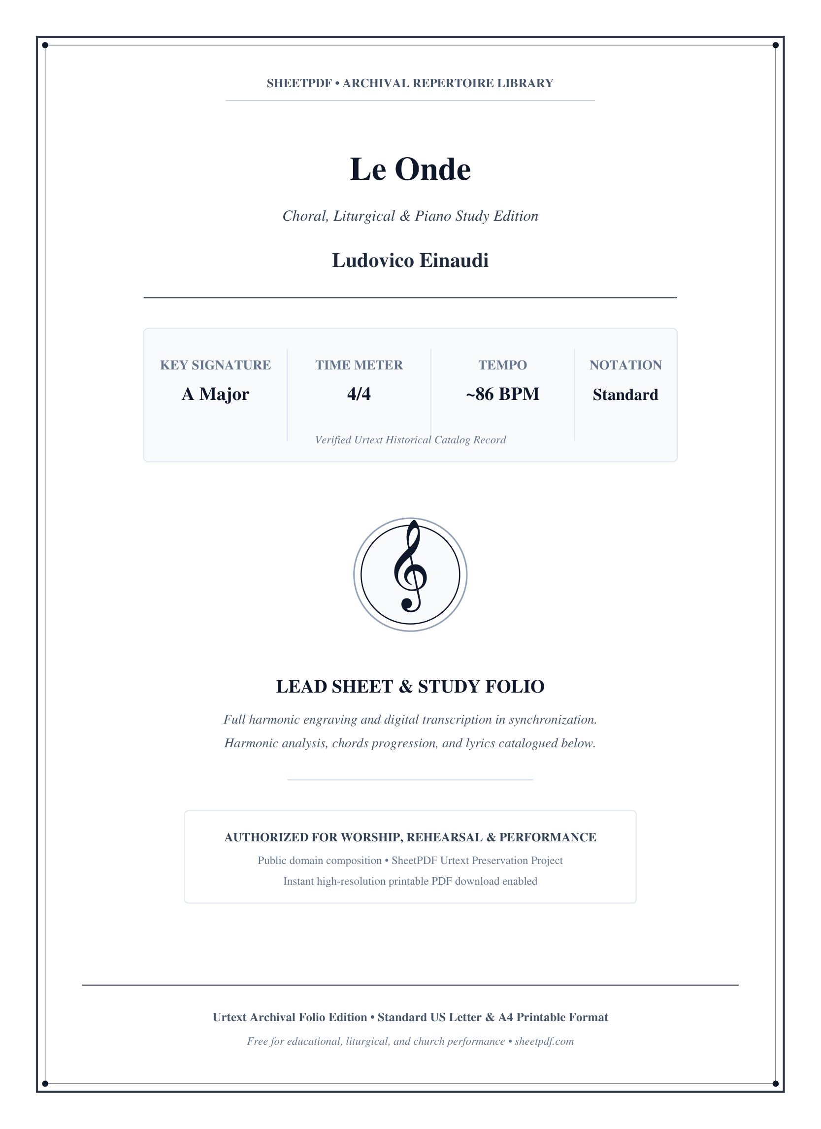 Le Onde Piano Sheet Music Page 1 Free PDF