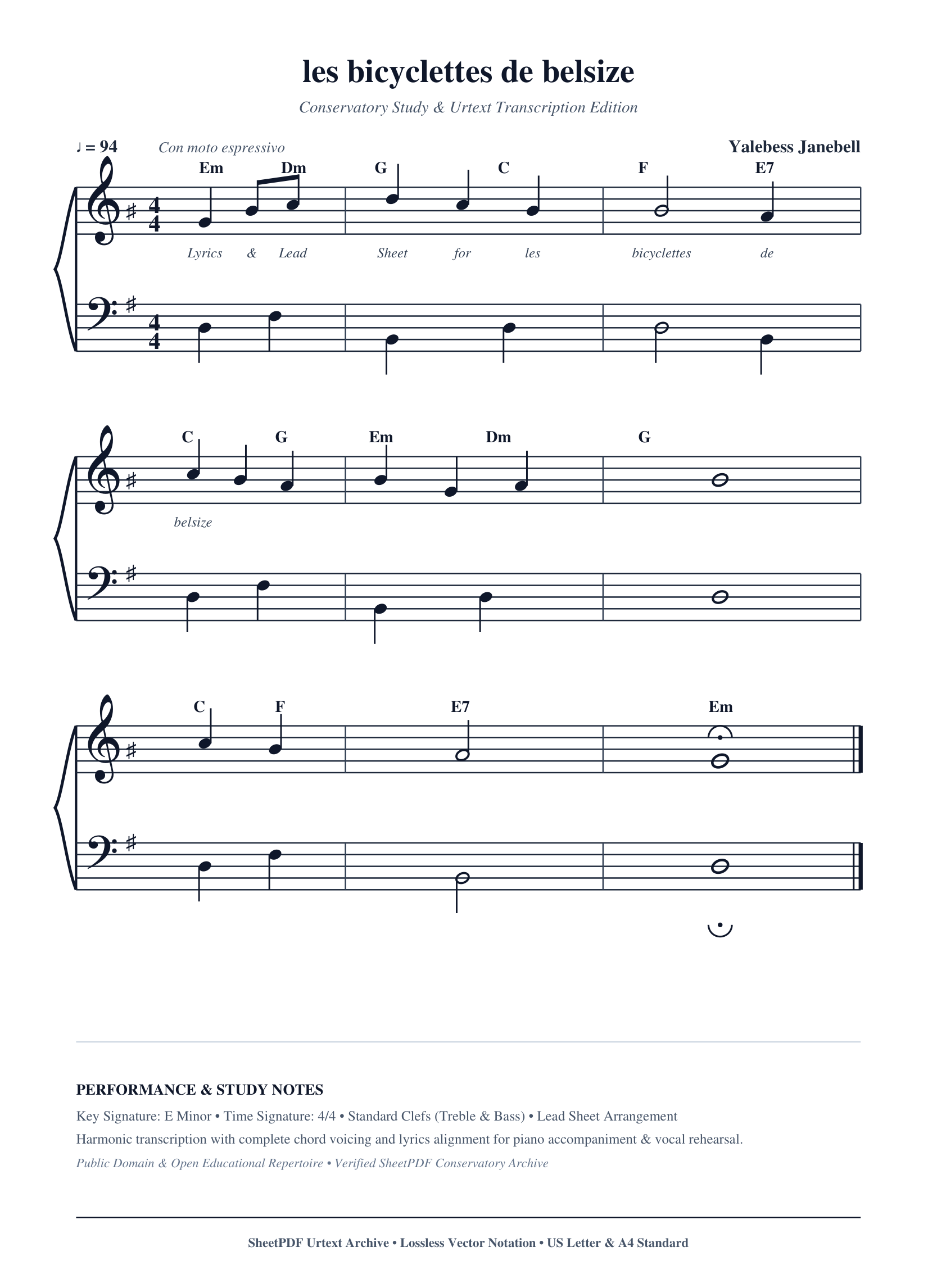 les bicyclettes de belsize Lyrics & Chords Folio