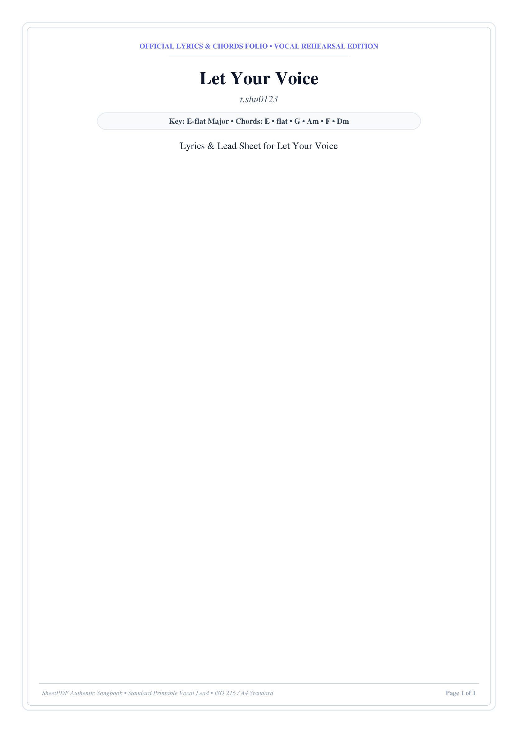 Let Your Voice Lyrics & Chords Folio