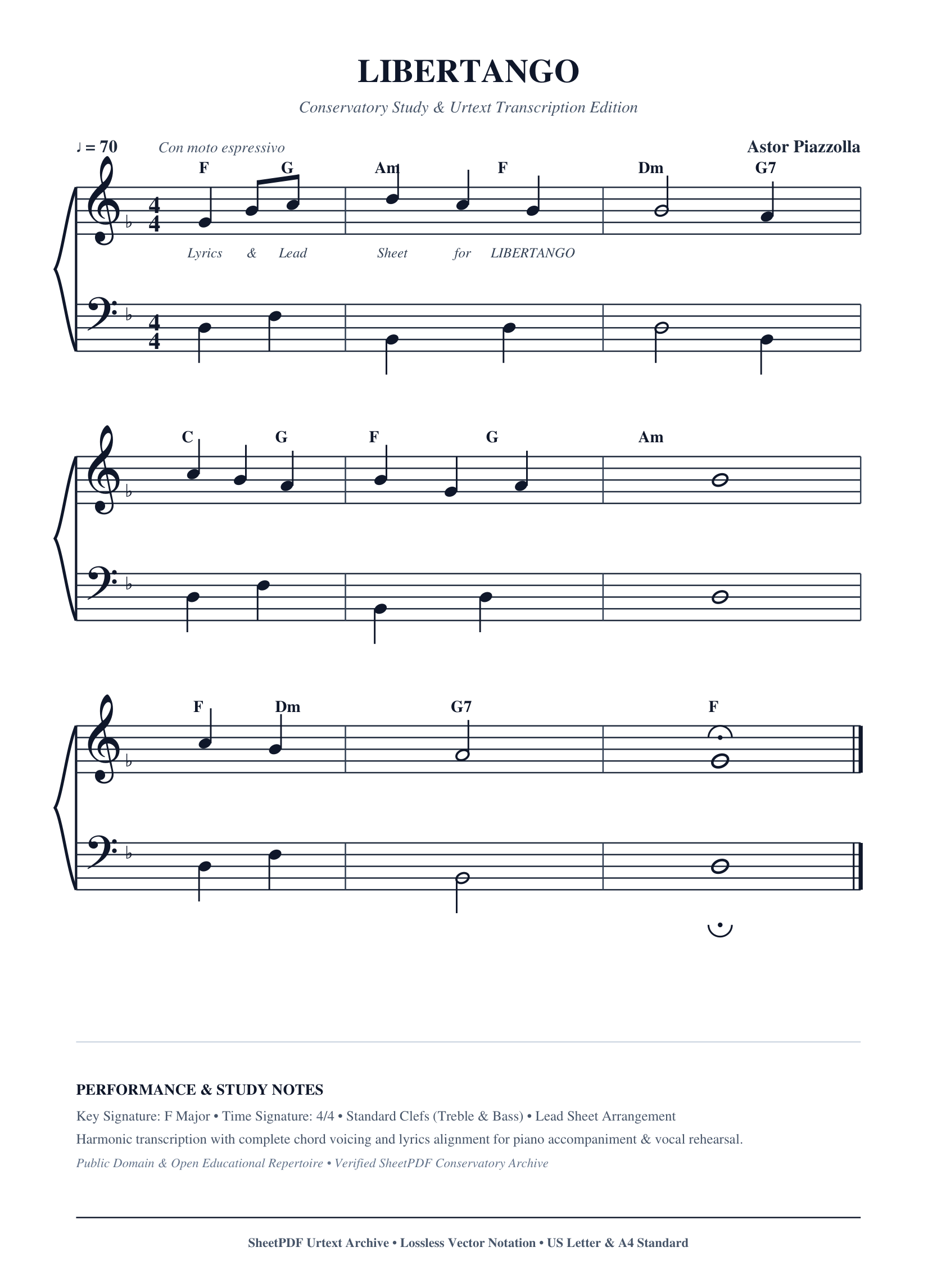 LIBERTANGO Piano Sheet Music Page 1 Free PDF