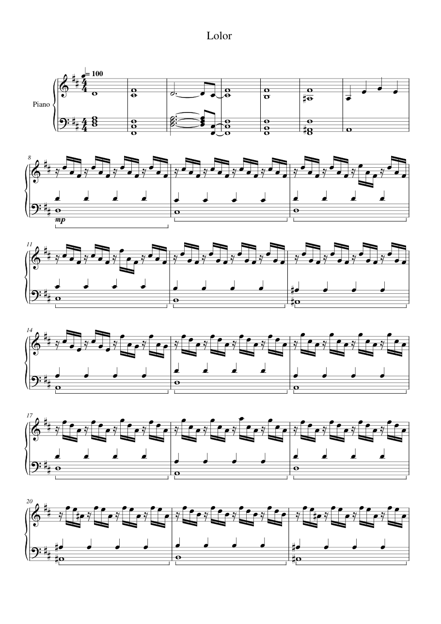Lolor Lyrics & Chords Folio