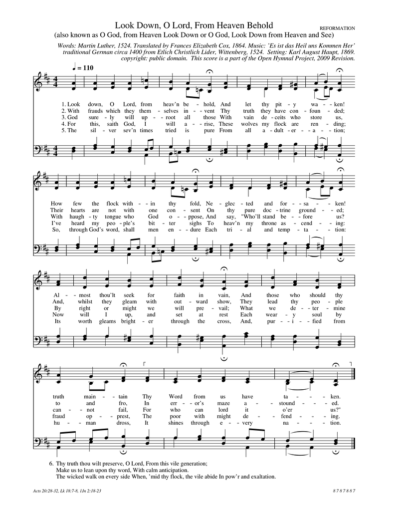 Look Down O Lord From Heaven Behold Piano Sheet Music Page 1 Free PDF