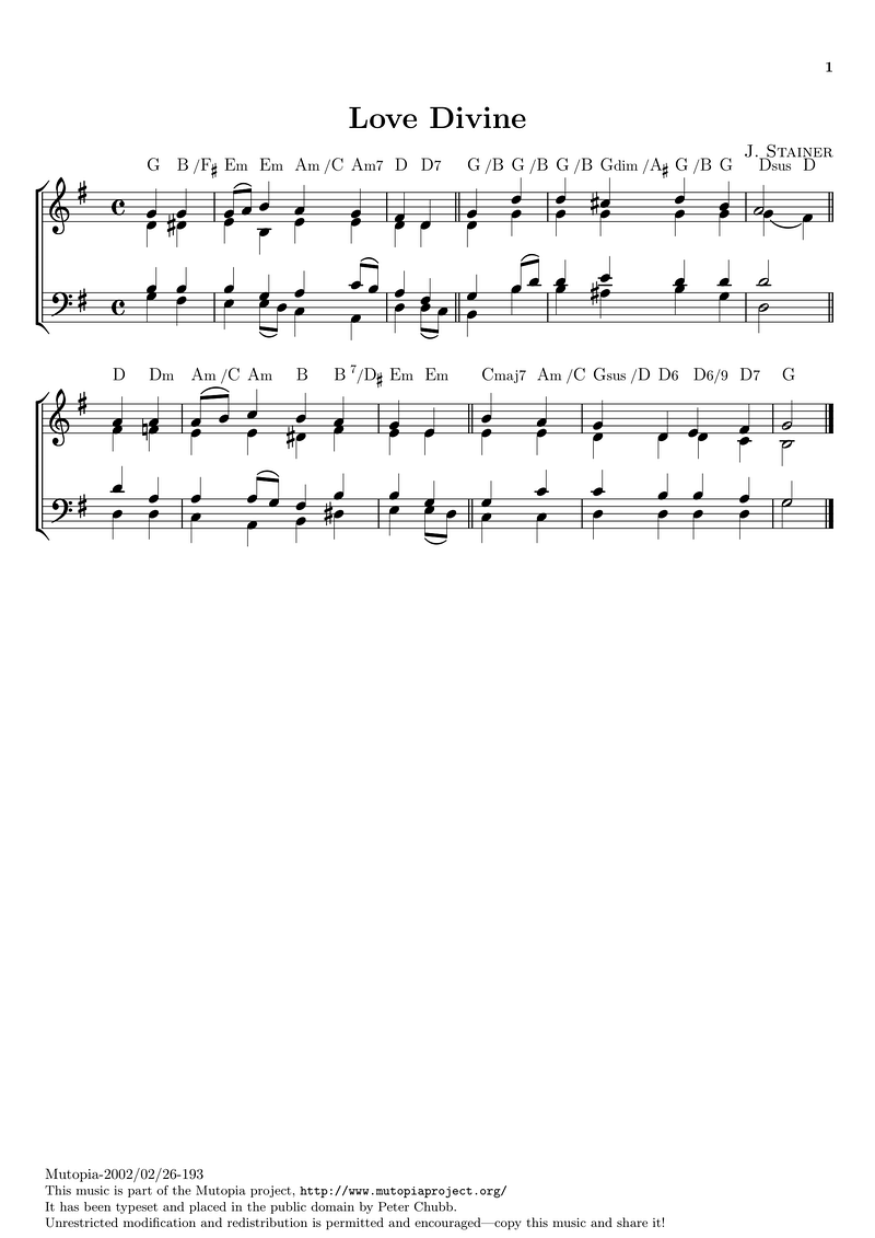 Love Divine Piano Sheet Music Page 1 Free PDF