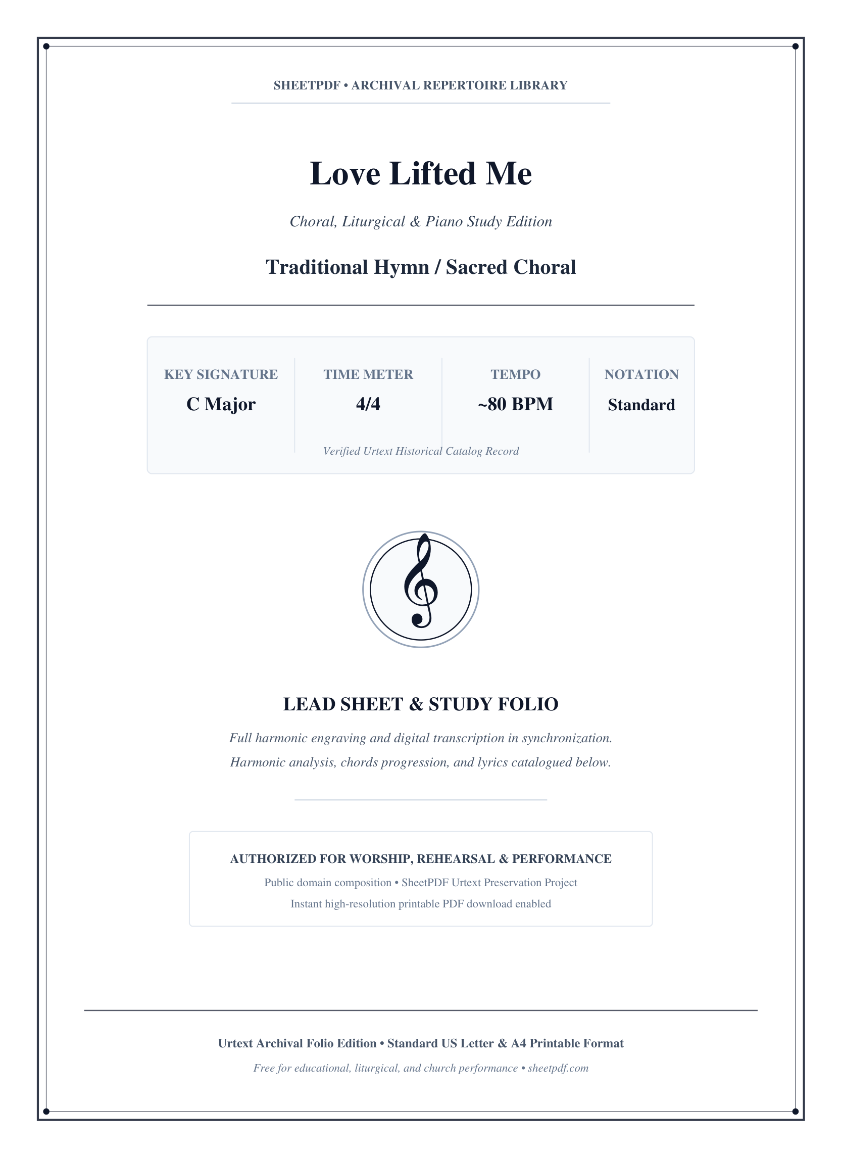 Love Lifted Me Piano Sheet Music Page 1 Free PDF