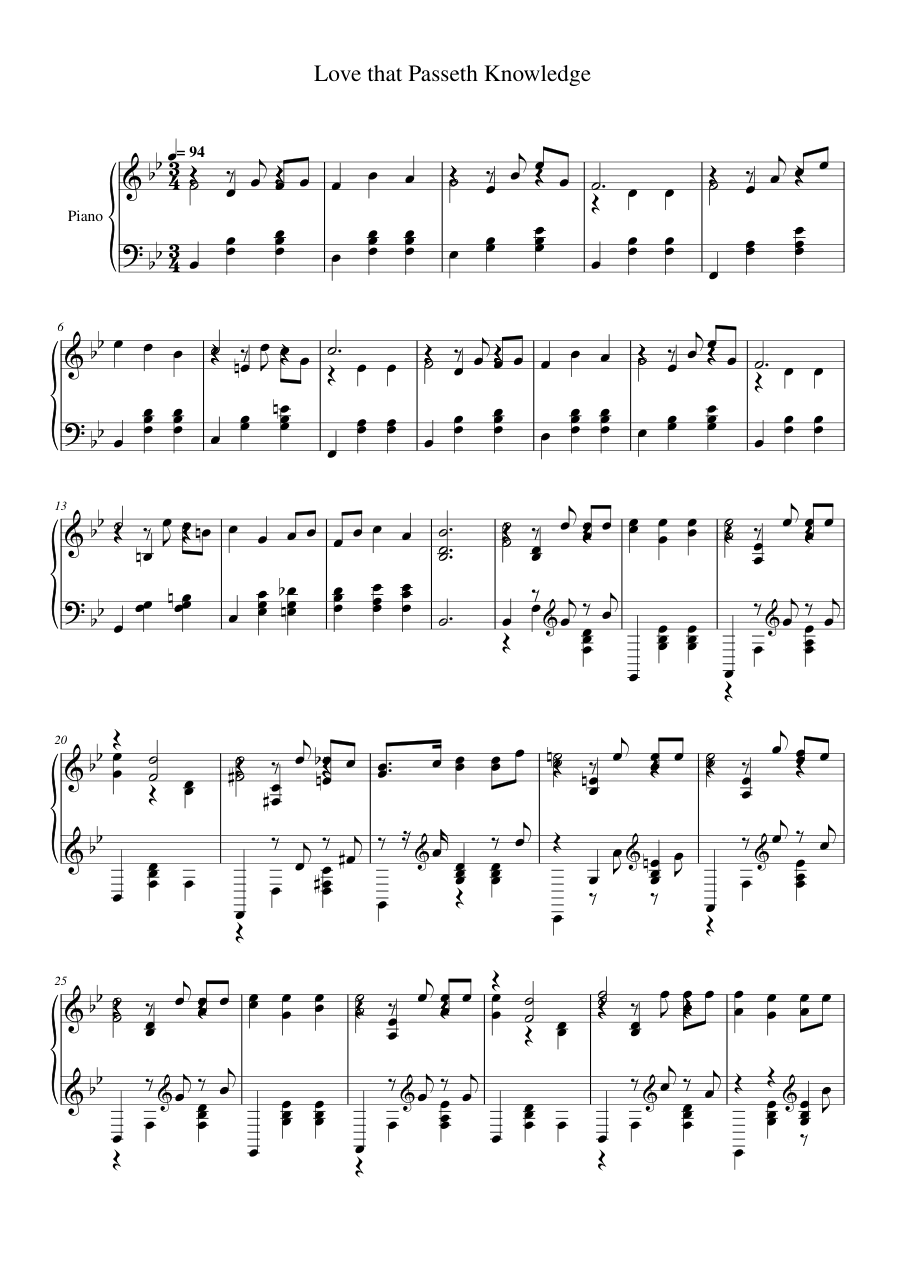 Love that Passeth Knowledge Lyrics & Chords Folio