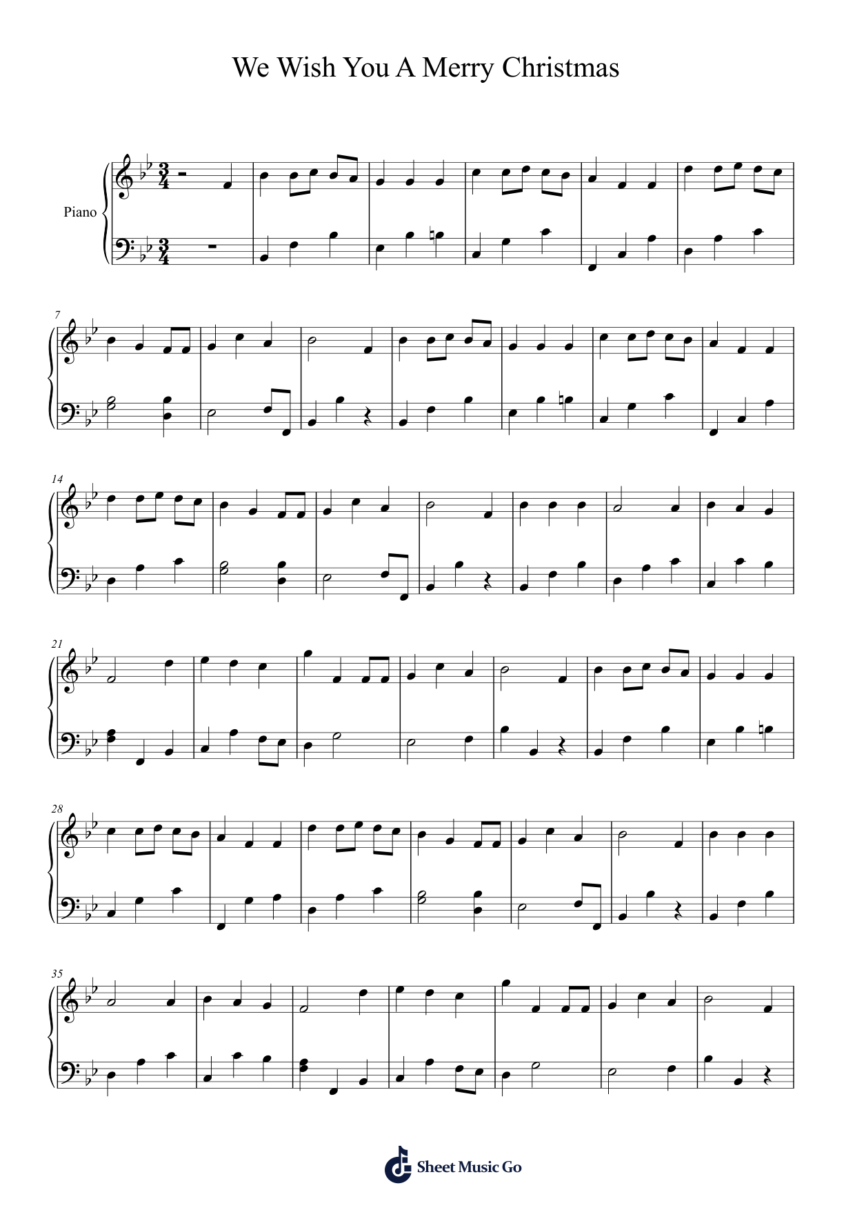 Holiday Piano Sheet Music Page 1 Free PDF