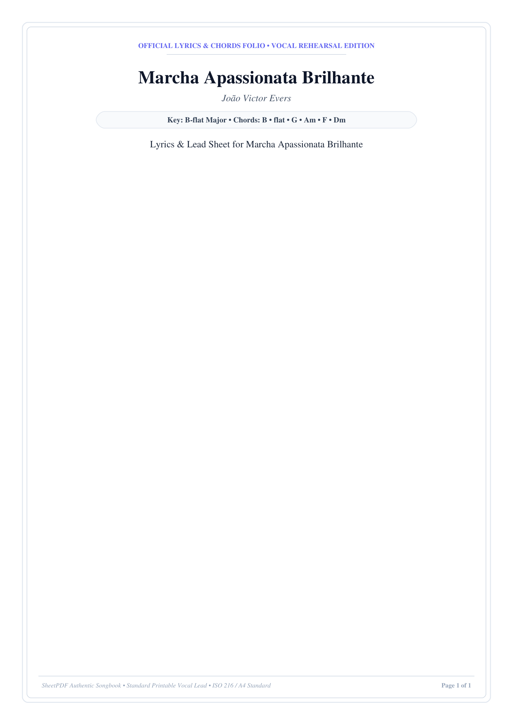Marcha Apassionata Brilhante Piano Sheet Music Page 1 Free PDF