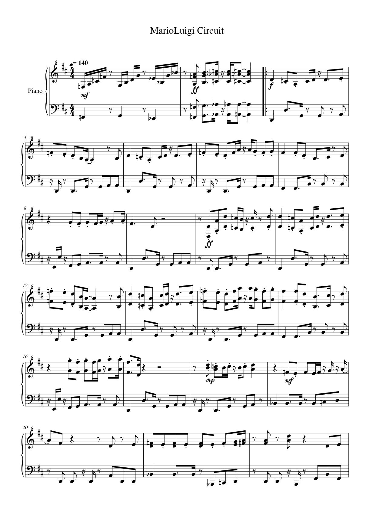 MarioLuigi Circuit Lyrics & Chords Folio