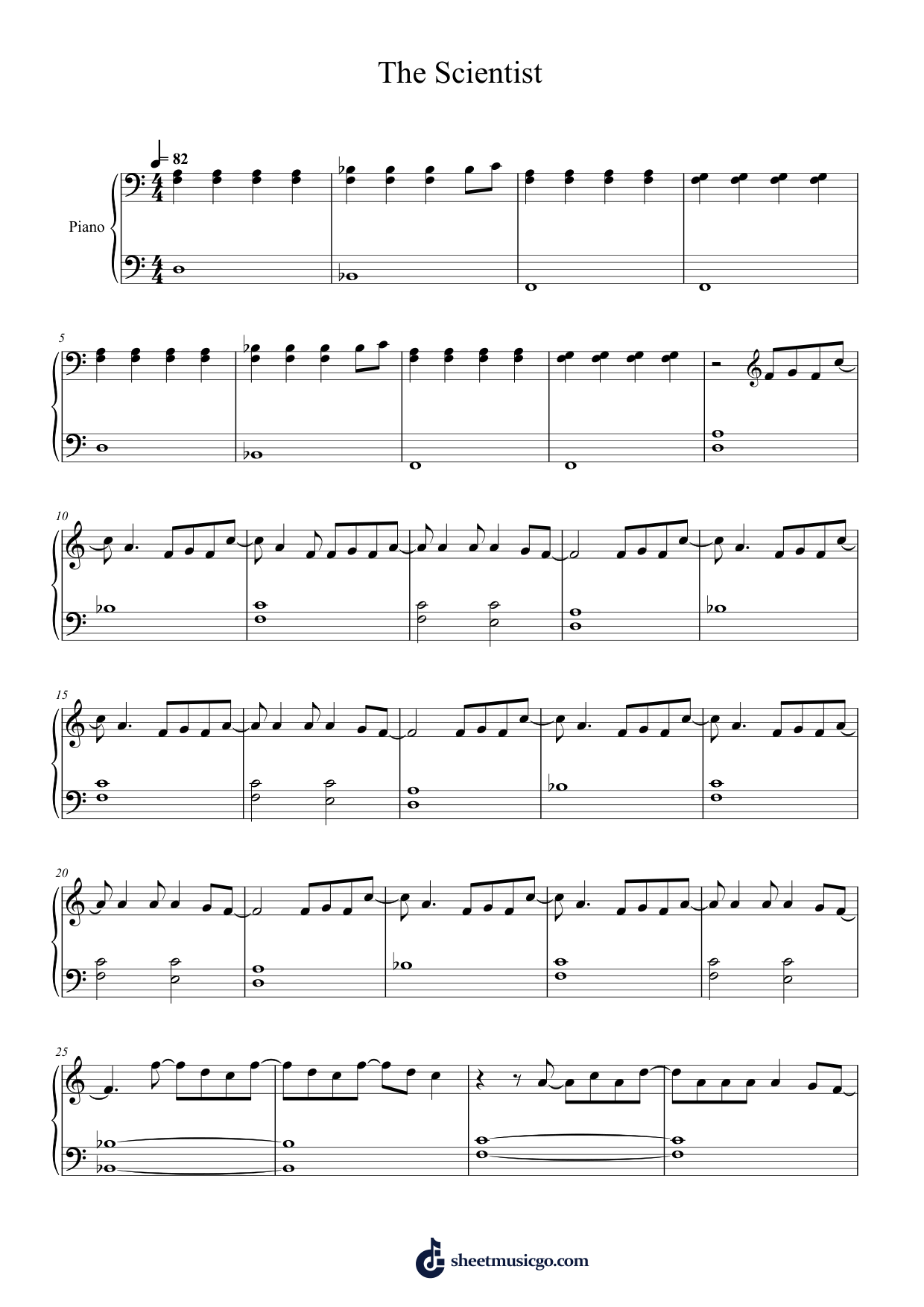 Cold Piano Sheet Music Page 1 Free PDF