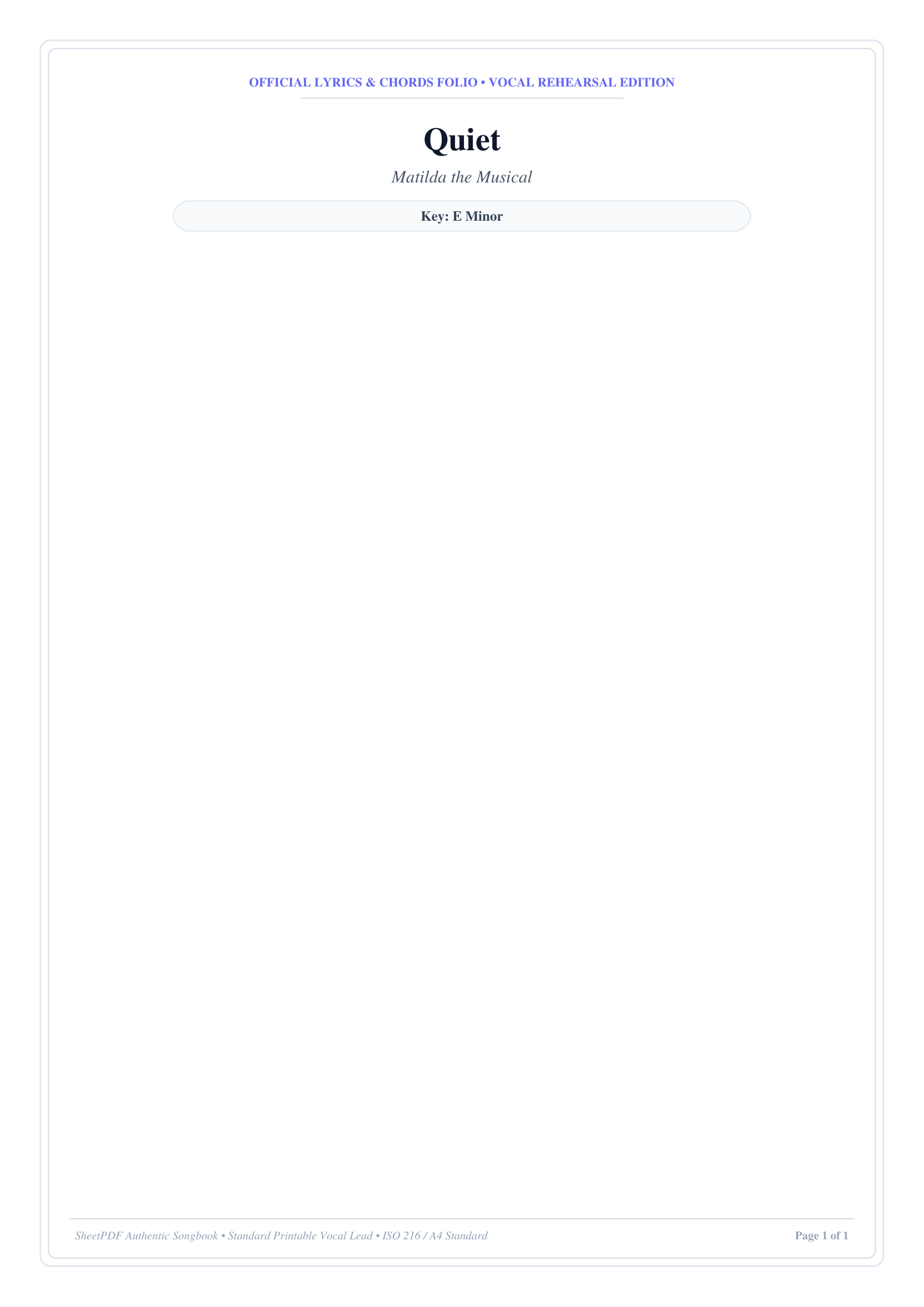 Quiet Piano Sheet Music Page 1 Free PDF