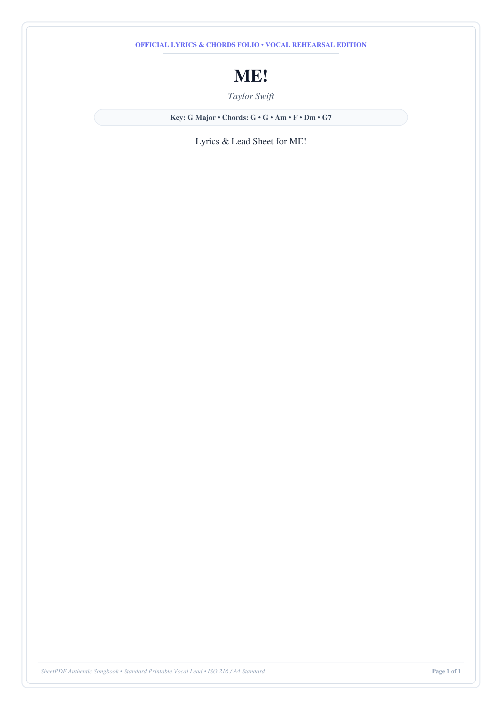 ME! Piano Sheet Music Page 1 Free PDF
