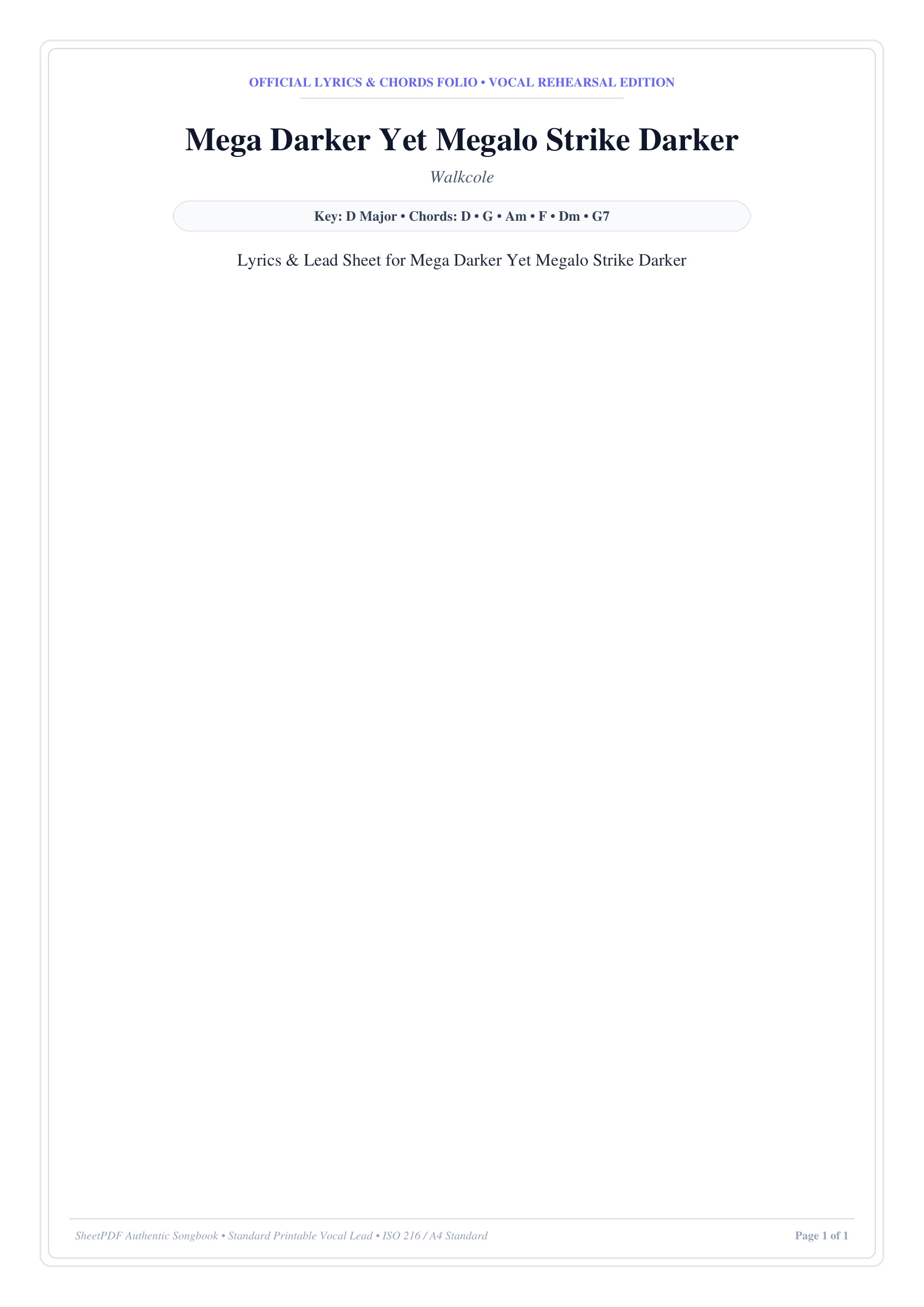 Mega Darker Yet Megalo Strike Darker Piano Sheet Music Page 1 Free PDF