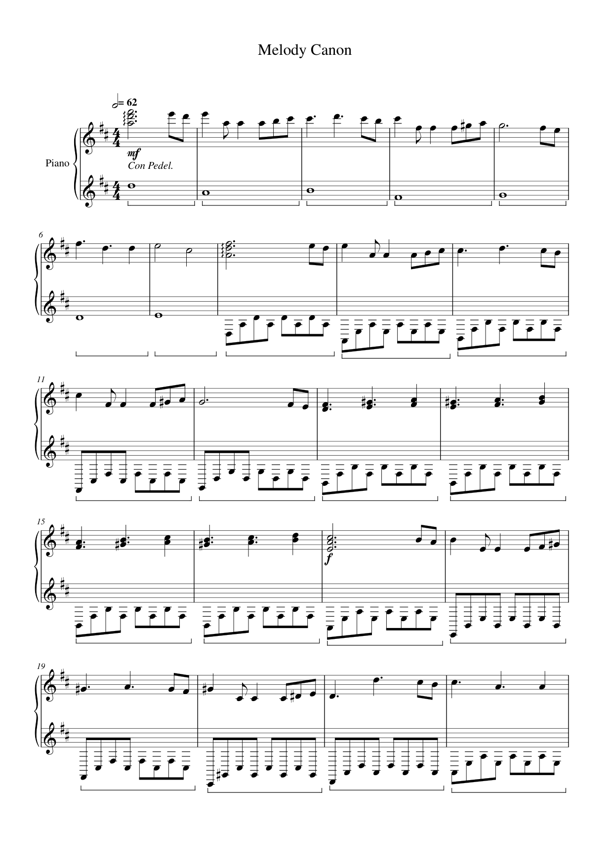 Melody Canon Lyrics & Chords Folio