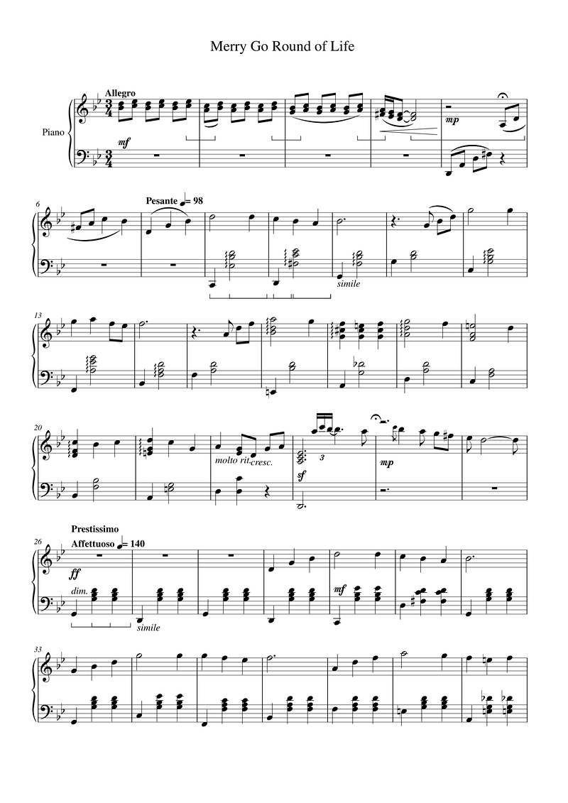 Merry Piano Sheet Music Page 1 Free PDF