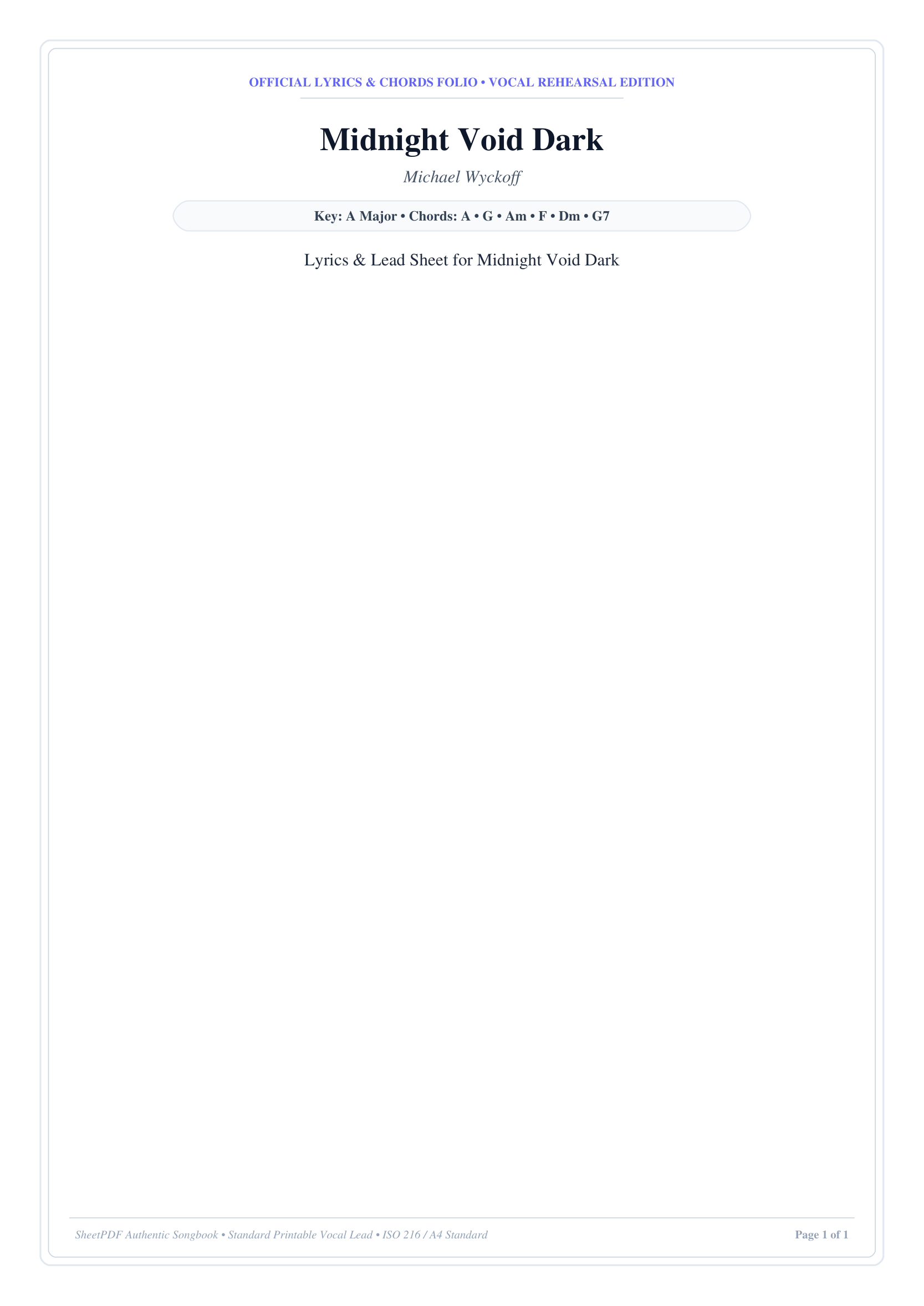 Midnight Void Dark Piano Sheet Music Page 1 Free PDF