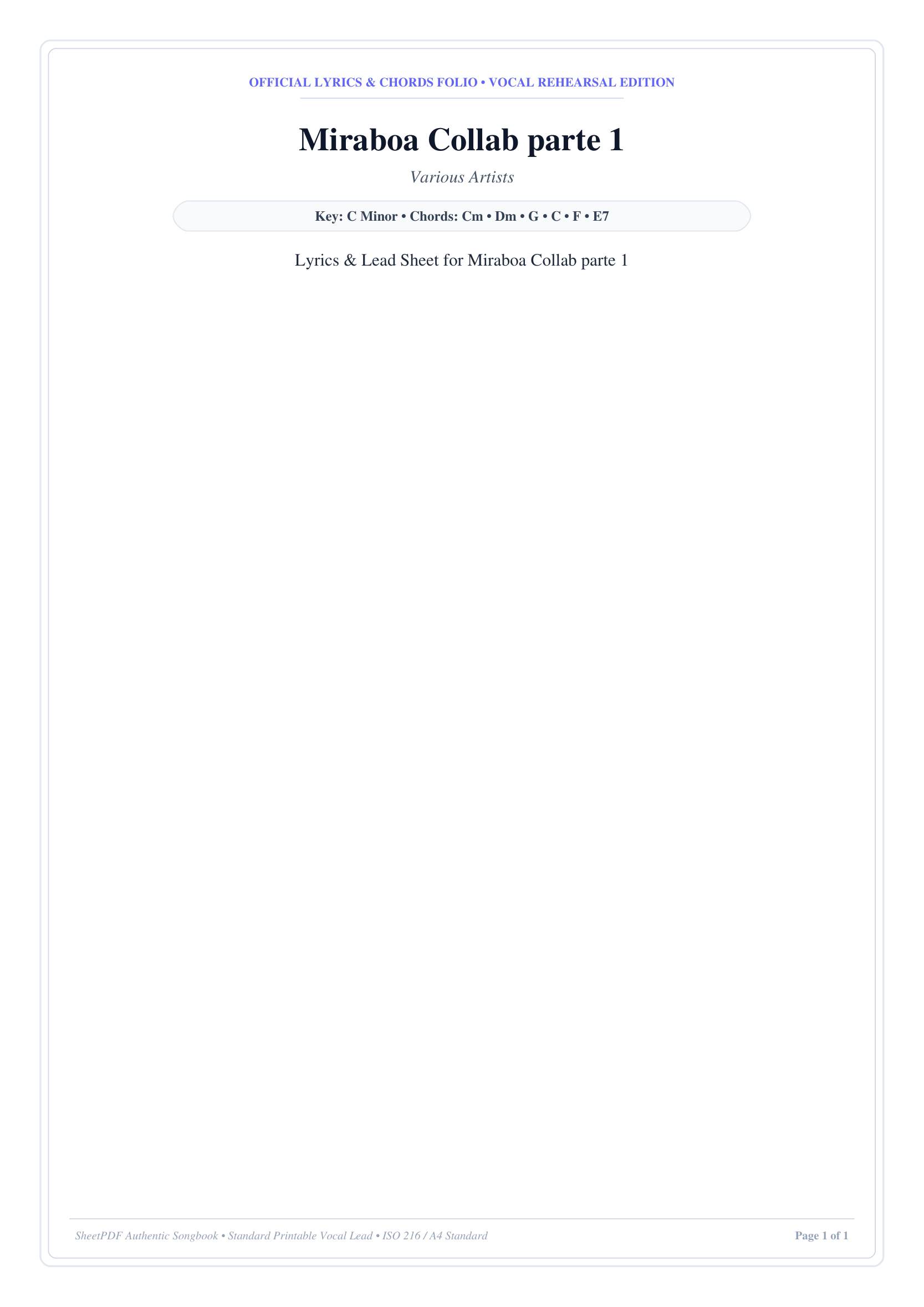Miraboa Collab parte 1 Lyrics & Chords Folio