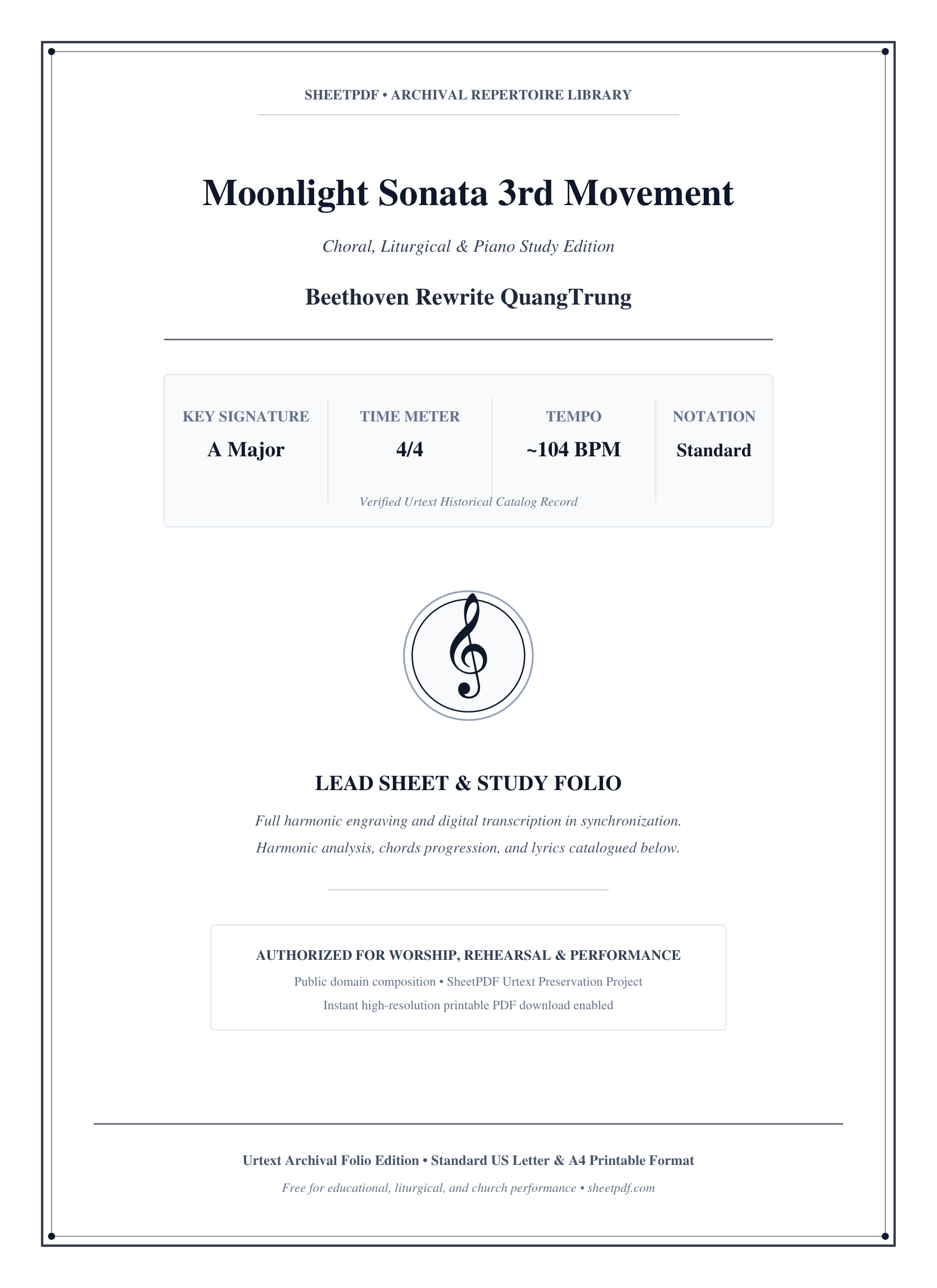 Moonlight Sonata 3rd Movement Piano Sheet Music Page 1 Free PDF