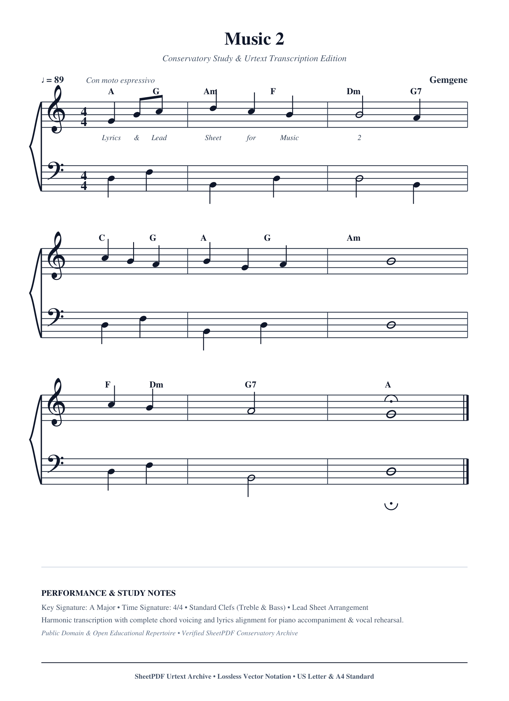 Music 2 Piano Sheet Music Page 1 Free PDF