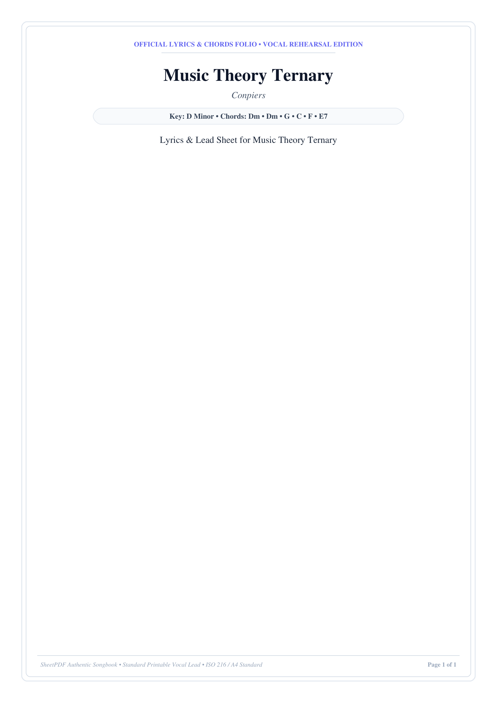 Music Theory Ternary Piano Sheet Music Page 1 Free PDF
