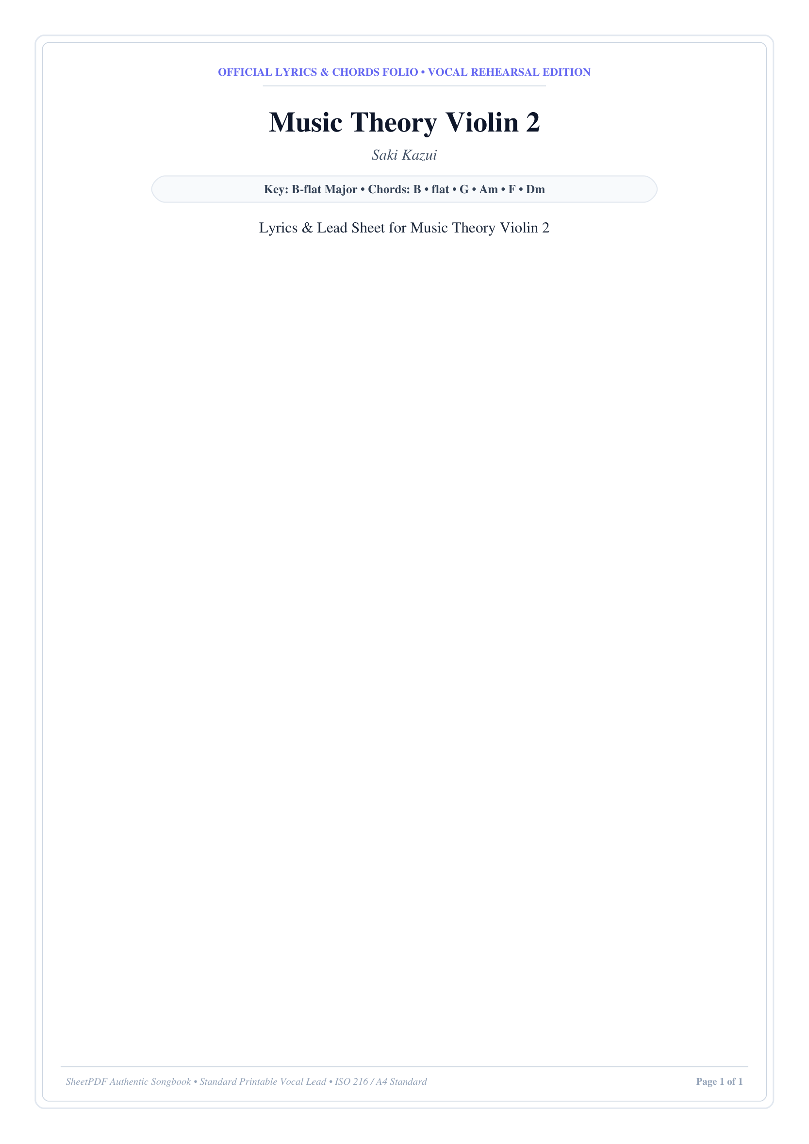 Music Theory Violin 2 Piano Sheet Music Page 1 Free PDF