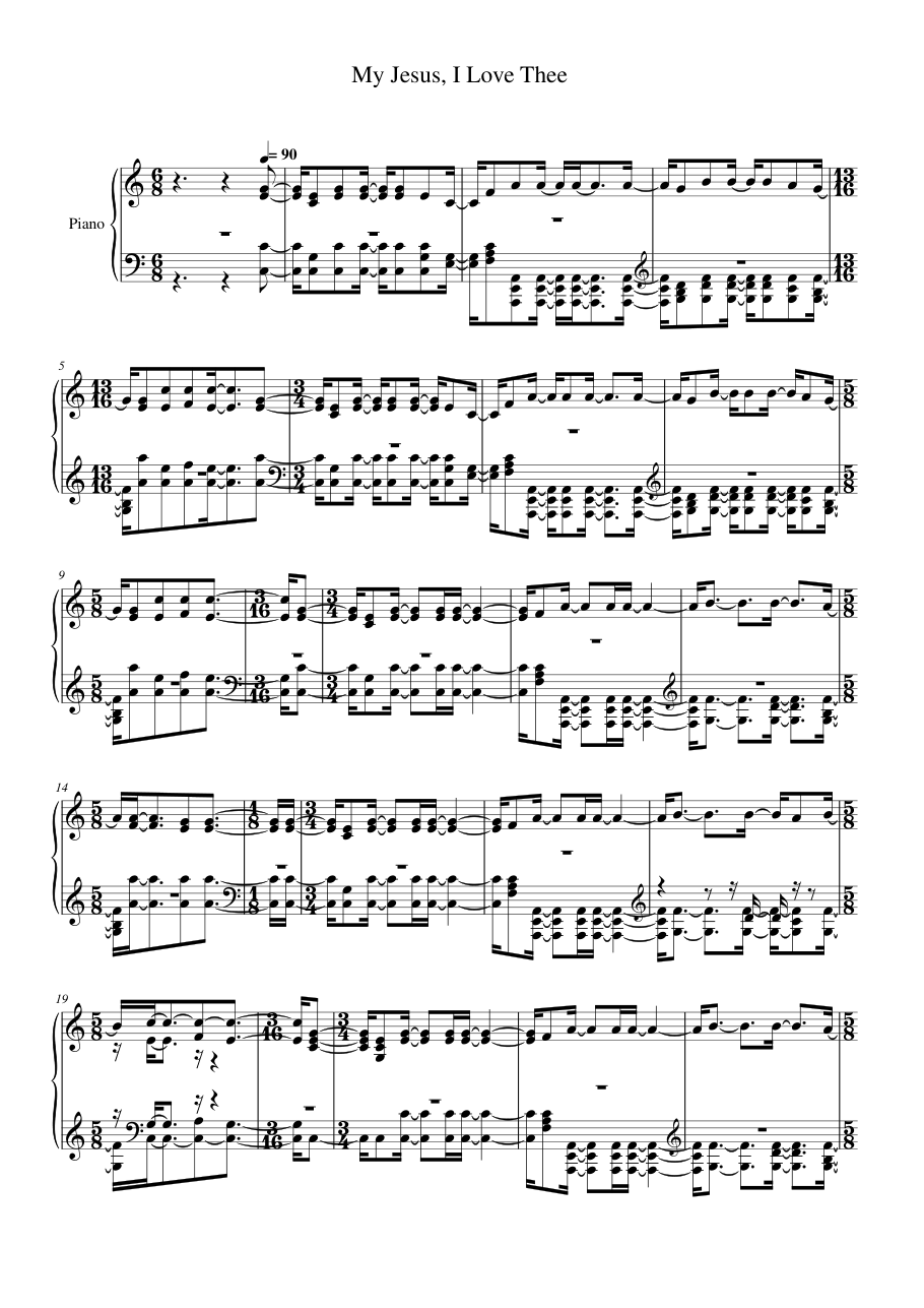 My Jesus, I Love Thee Piano Sheet Music Page 1 Free PDF