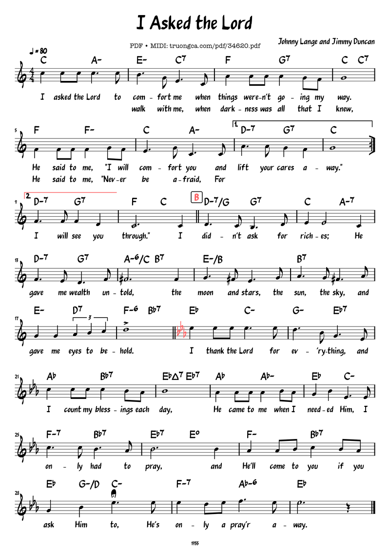 My Way Piano Sheet Music Score Page 1