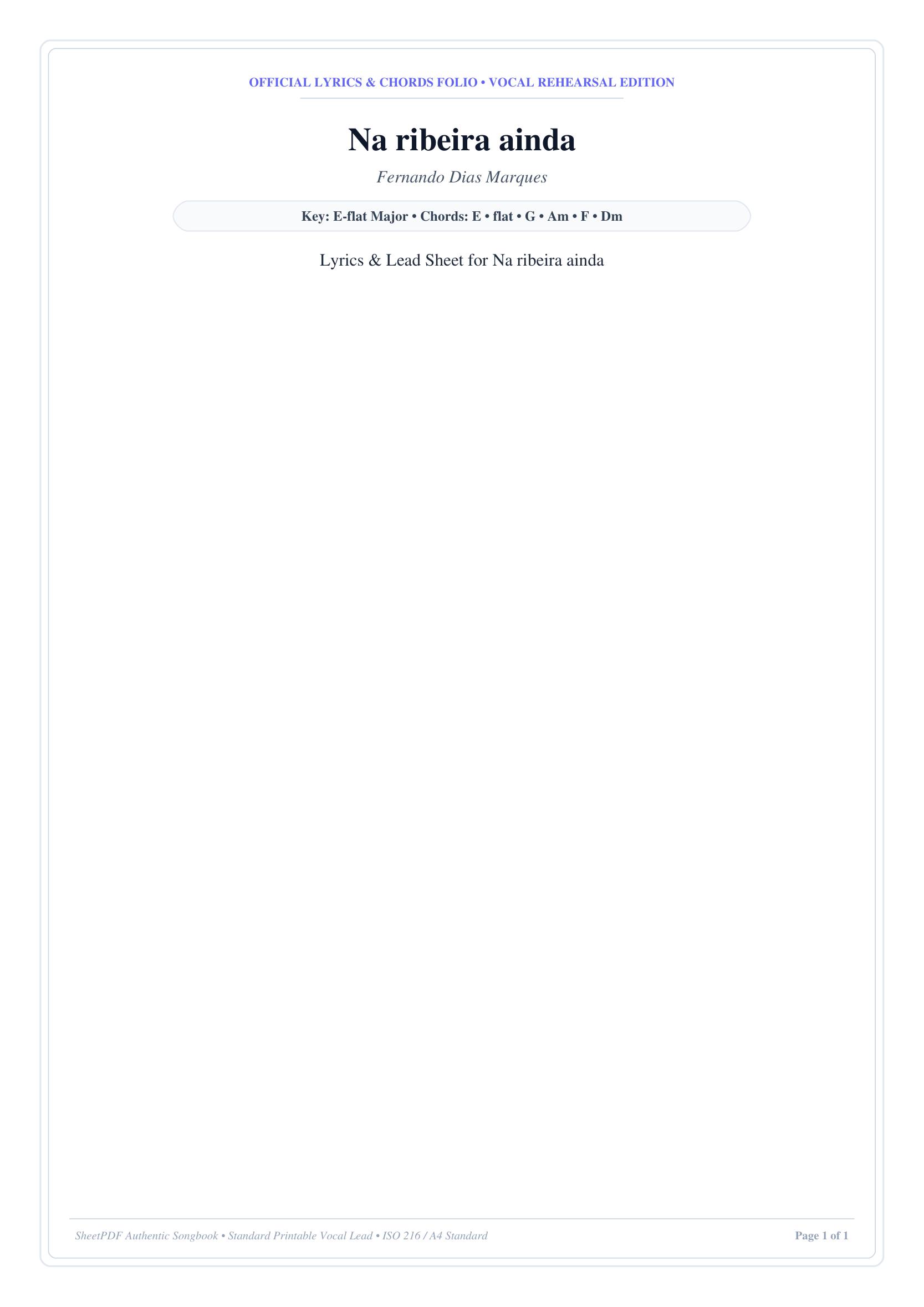 Na ribeira ainda Piano Sheet Music Page 1 Free PDF