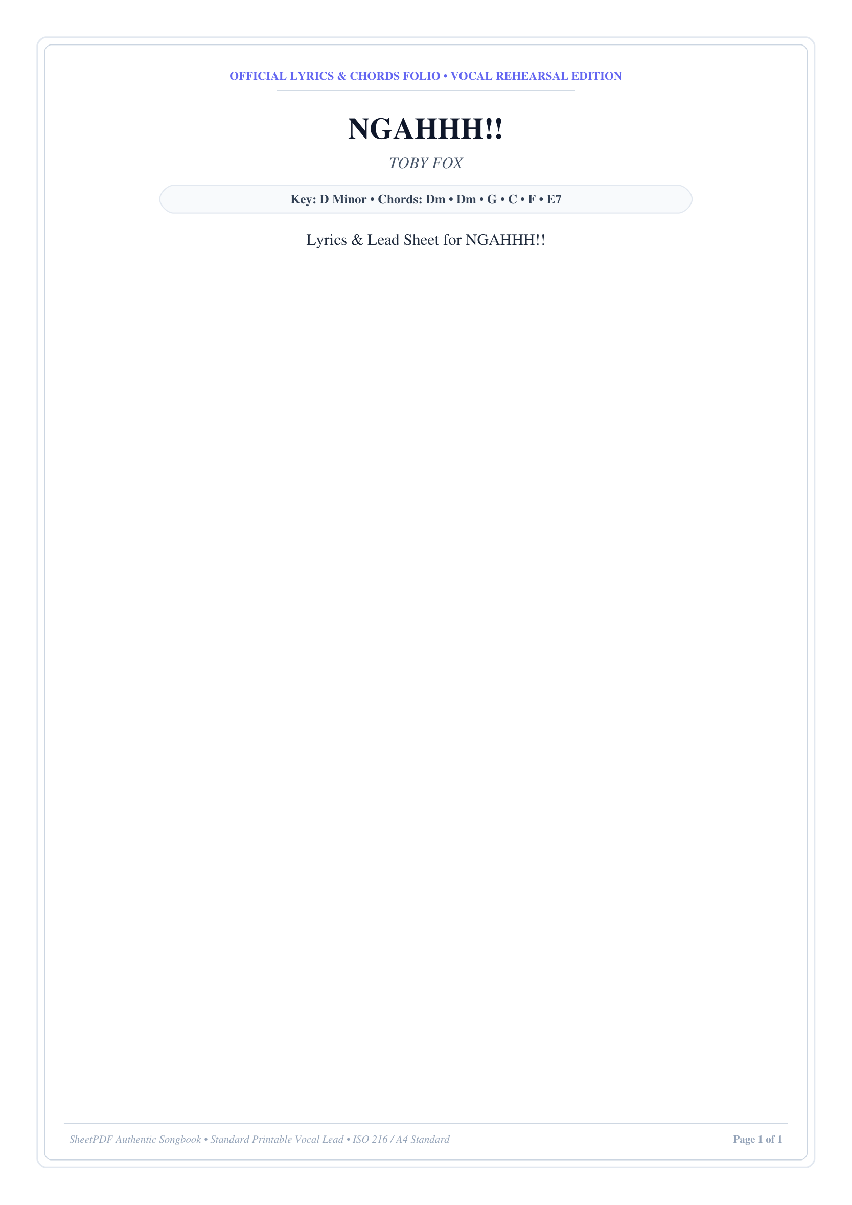 NGAHHH!! Piano Sheet Music Page 1 Free PDF
