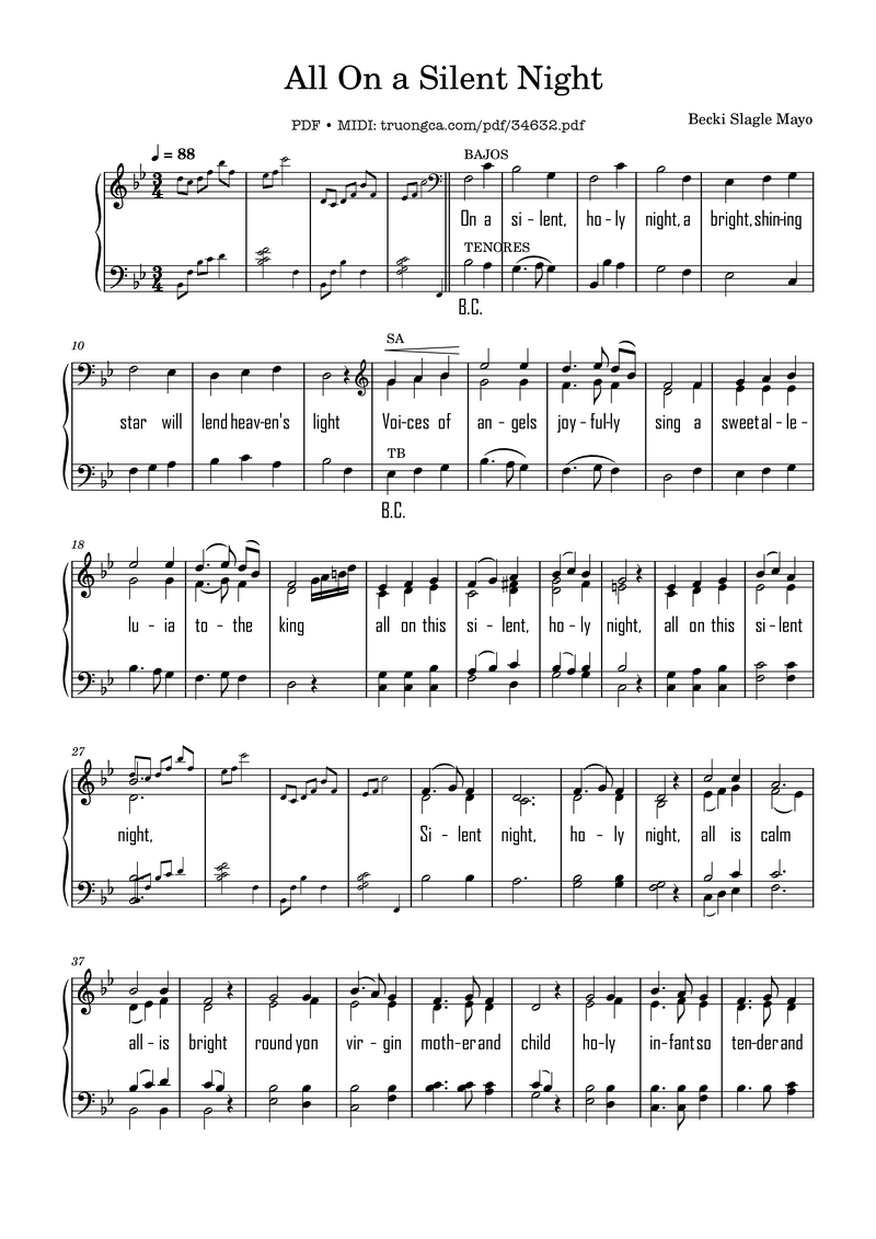 Night Light Piano Sheet Music Page 1 Free PDF
