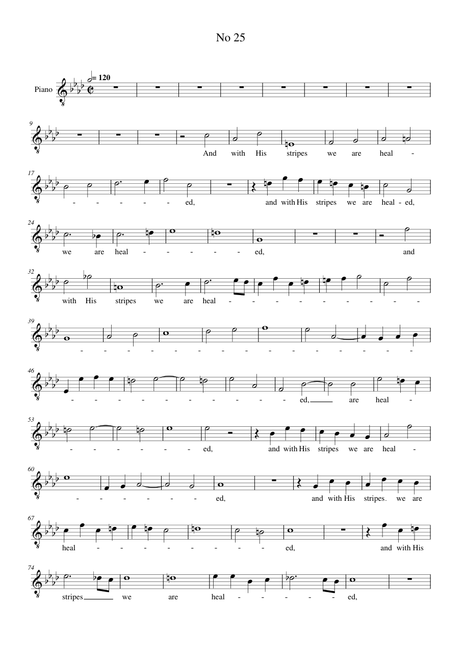 No 25 Piano Sheet Music Page 1 Free PDF