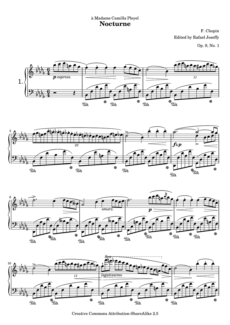 Nocturne in B Piano Sheet Music Page 1 Free PDF