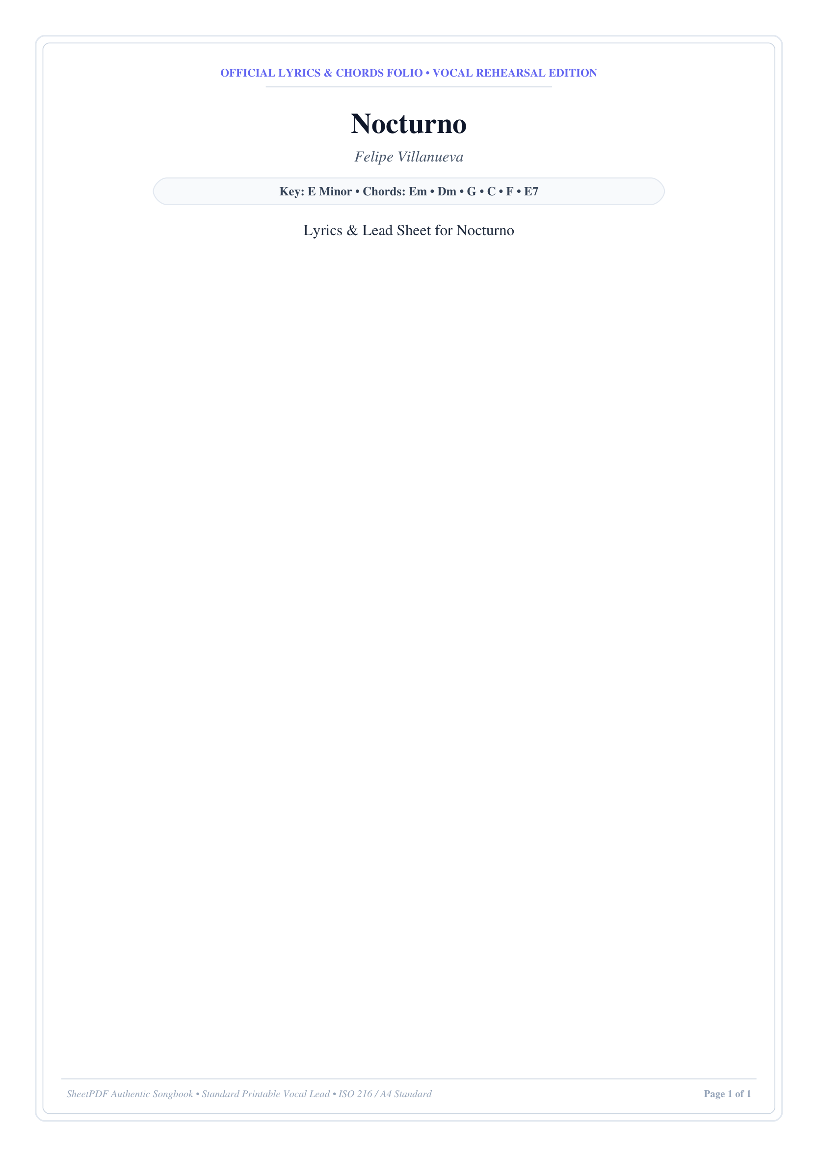 Nocturno Piano Sheet Music Page 1 Free PDF