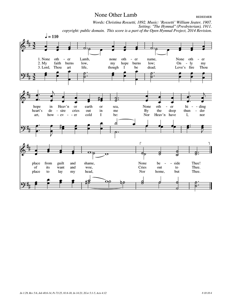 None Other Lamb Piano Sheet Music Page 1 Free PDF