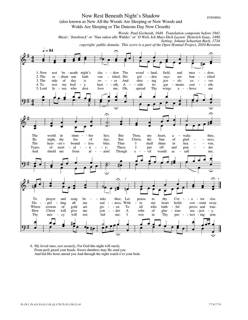 Now Rest Beneath Nights Shadow Piano Sheet Music Page 1 Free PDF