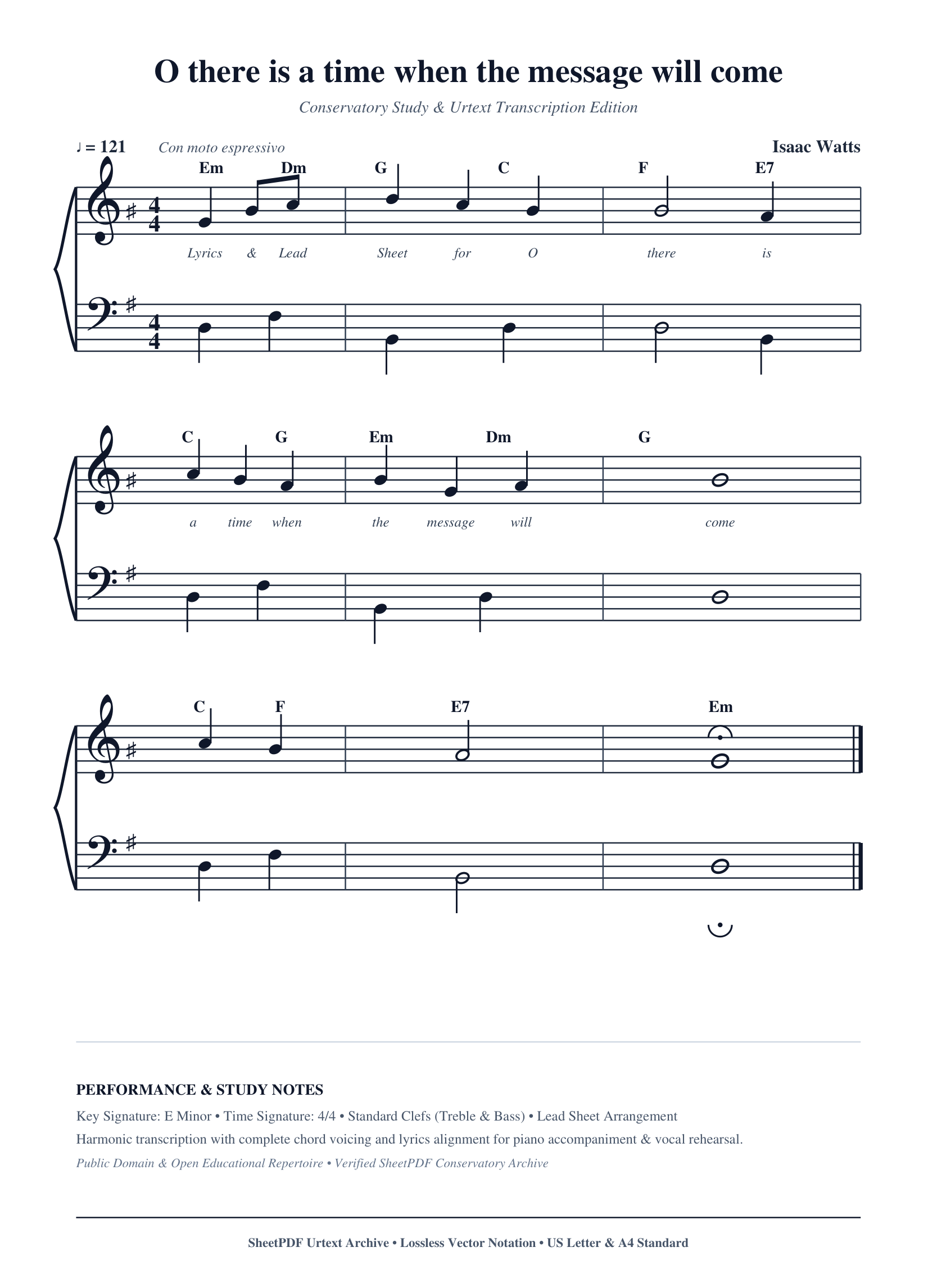 O there is a time when the message will come Piano Sheet Music Page 1 Free PDF
