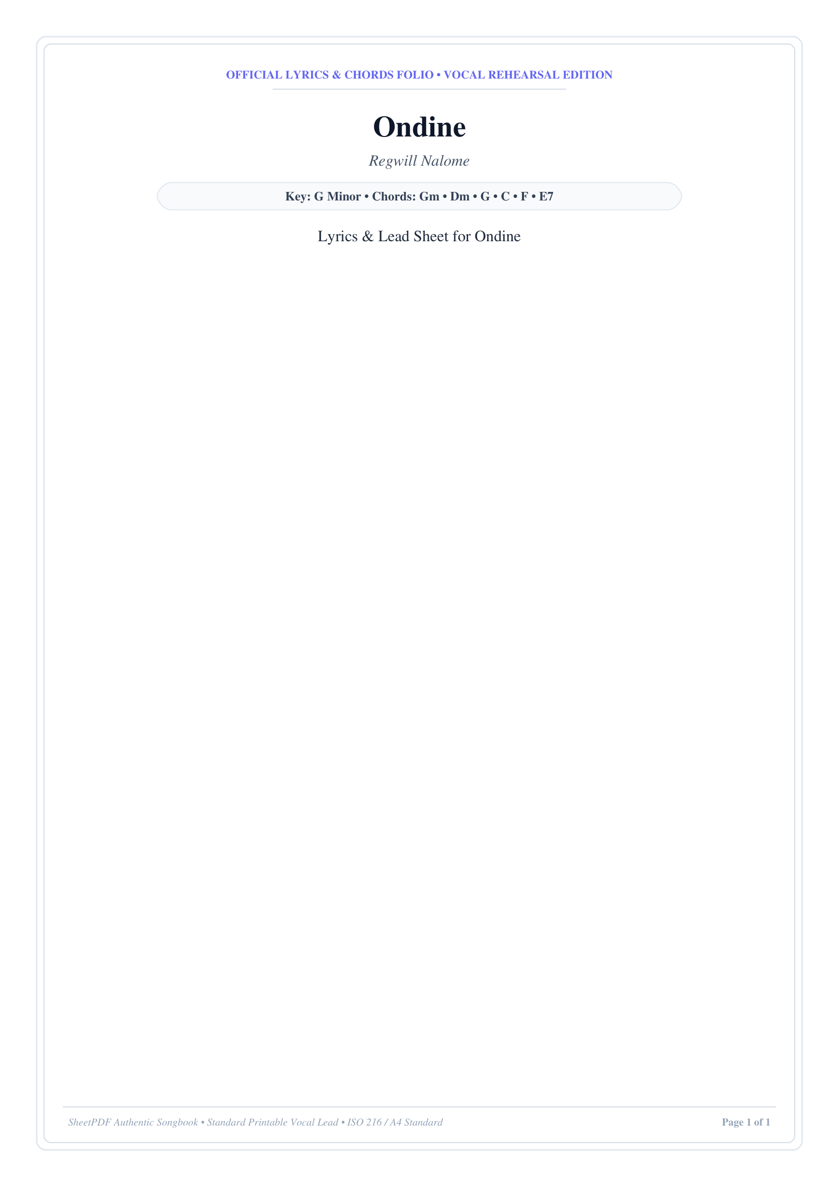 Ondine Piano Sheet Music Page 1 Free PDF