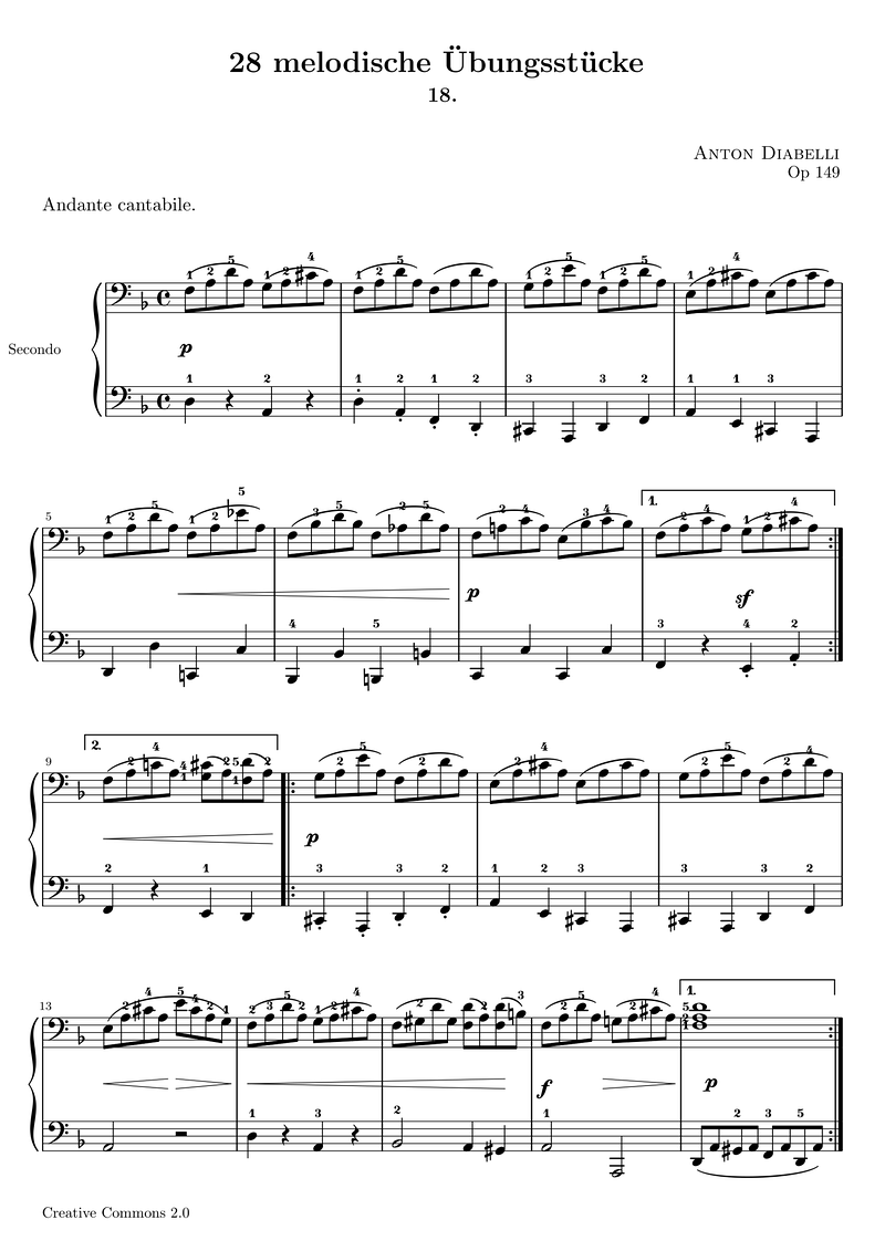 Op149 18 Piano Sheet Music Page 1 Free PDF