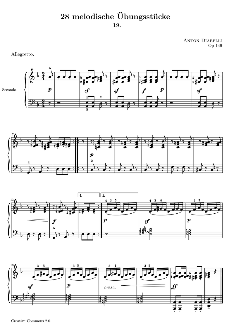Op149 19 Piano Sheet Music Page 1 Free PDF