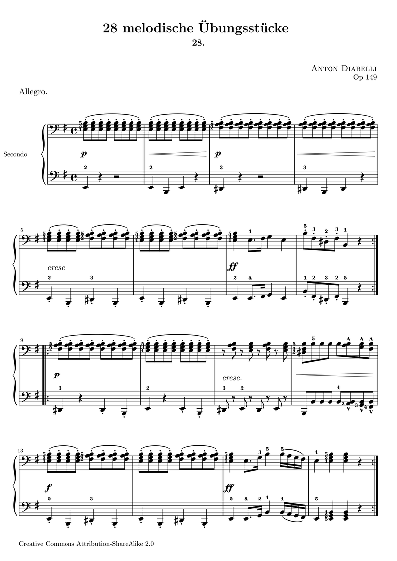 Op149 28 Piano Sheet Music Page 1 Free PDF