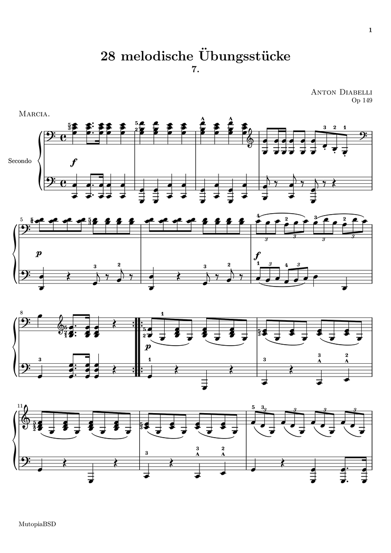 Op149 7 Piano Sheet Music Page 1 Free PDF