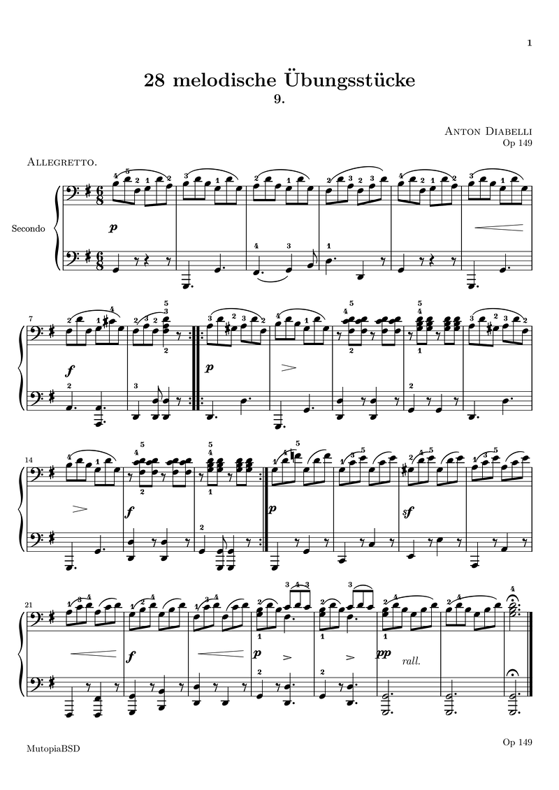 Op149 9 Piano Sheet Music Page 1 Free PDF