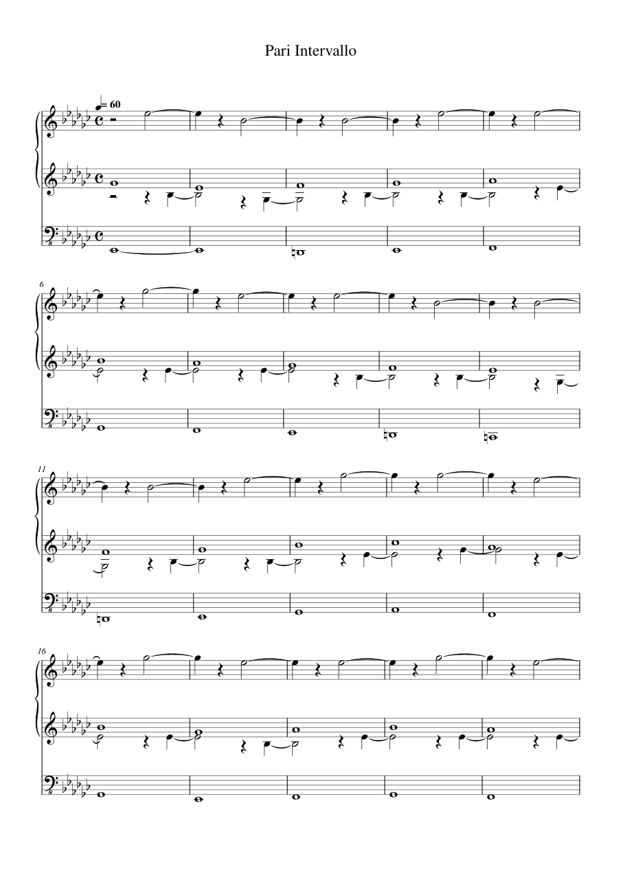 Pari Intervallo Piano Sheet Music Score Page 1