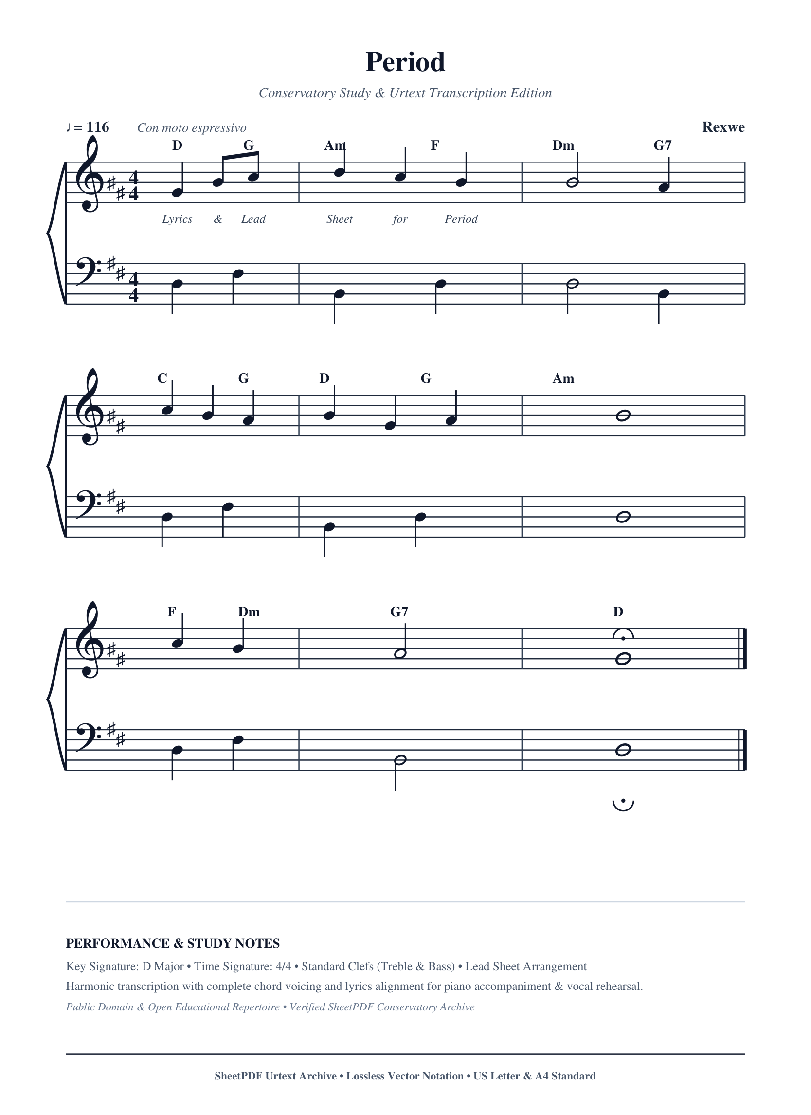 Period Piano Sheet Music Page 1 Free PDF