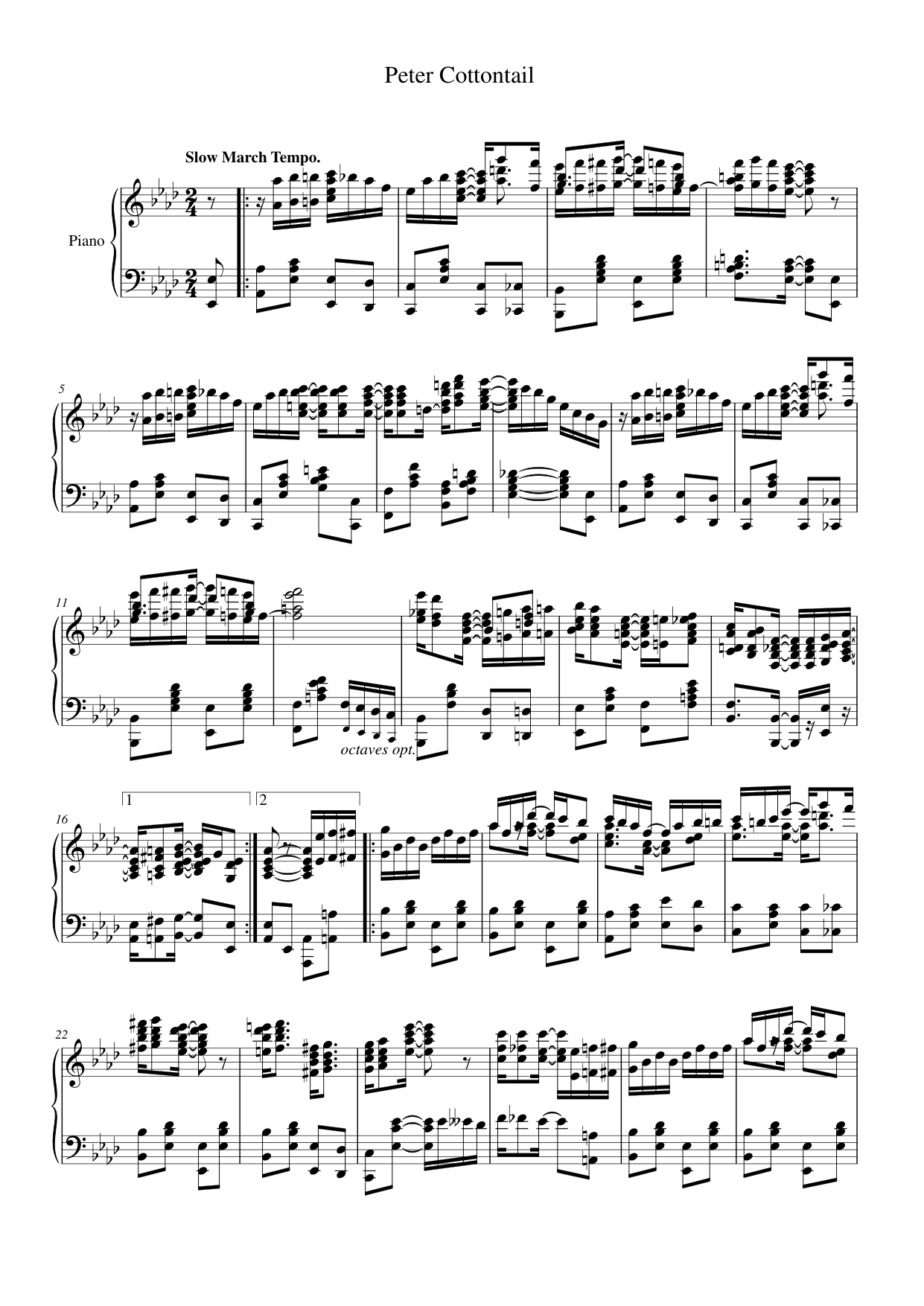 Peter Cottontail Piano Sheet Music Page 1 Free PDF
