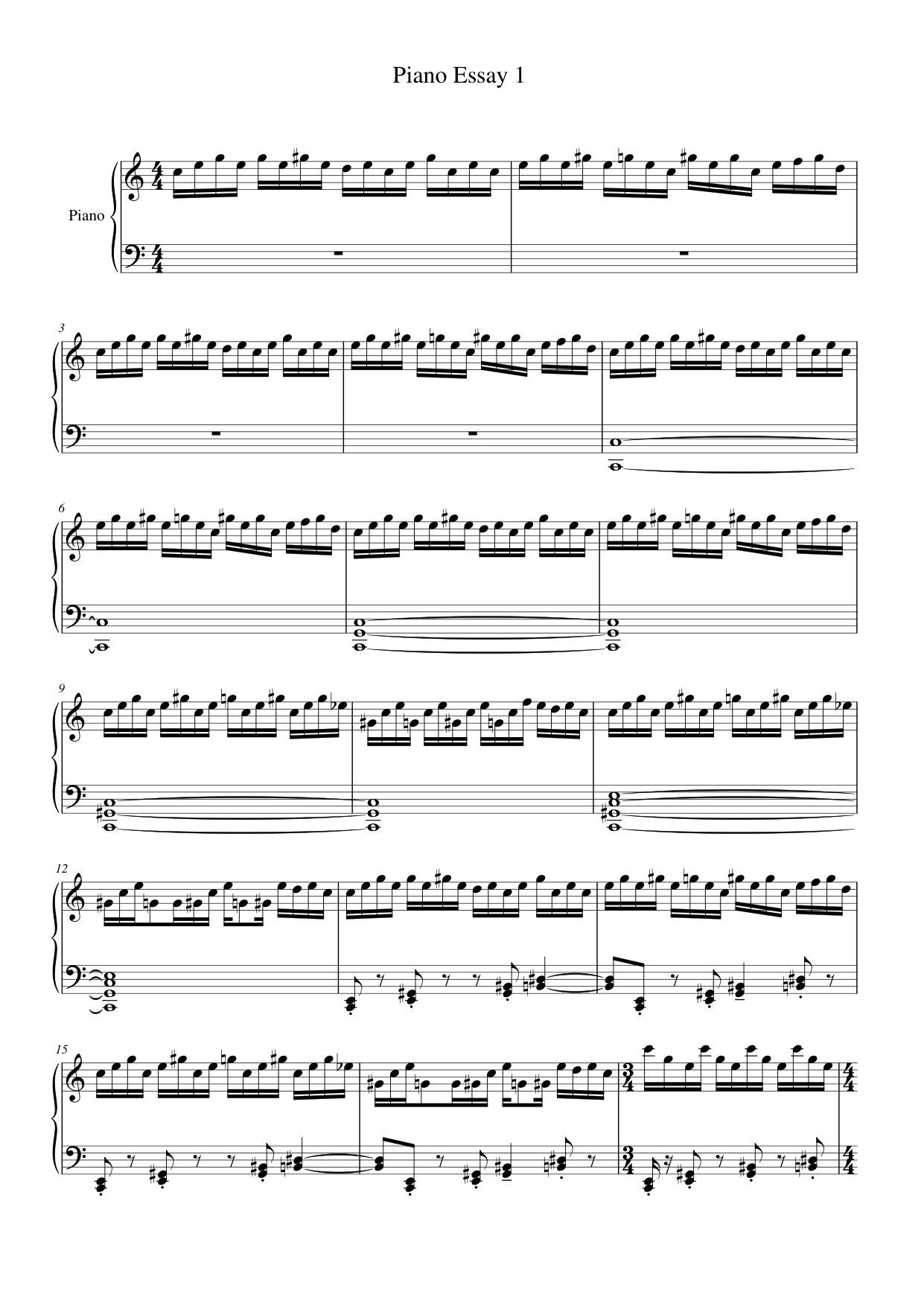Piano Essay 1 Piano Sheet Music Page 1 Free PDF