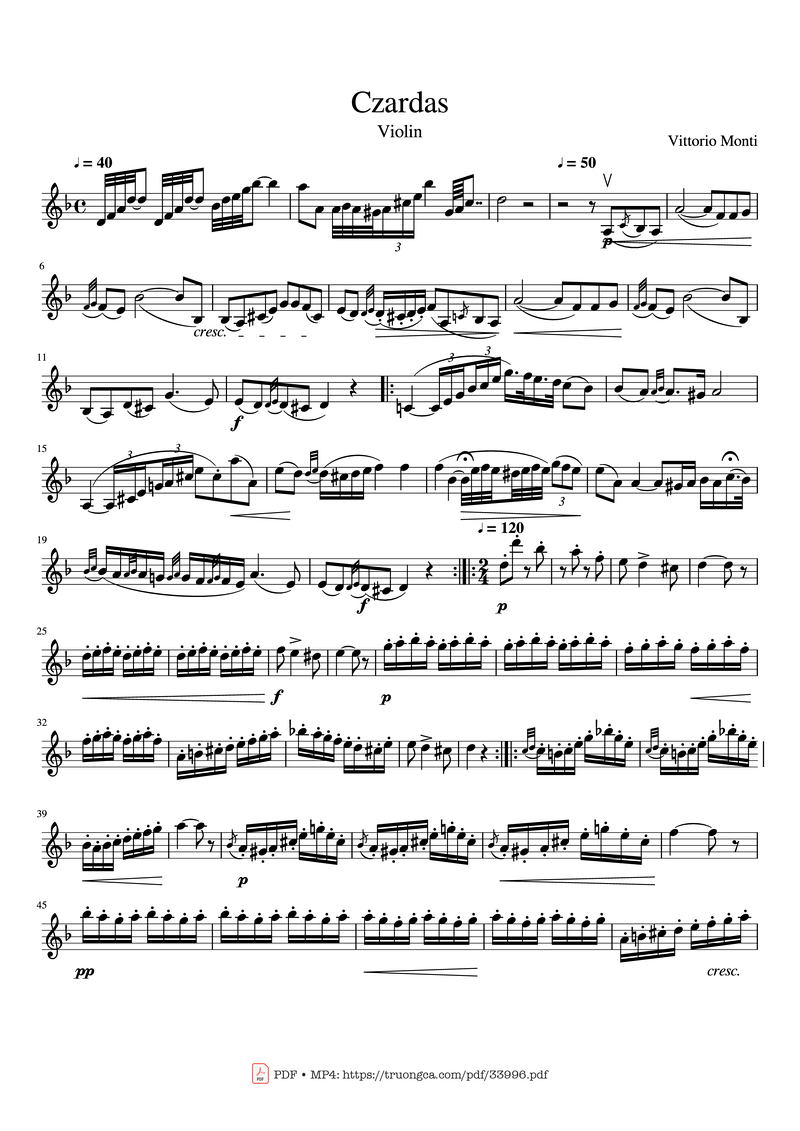 Czardas Violin Piano Sheet Music Page 1 Free PDF