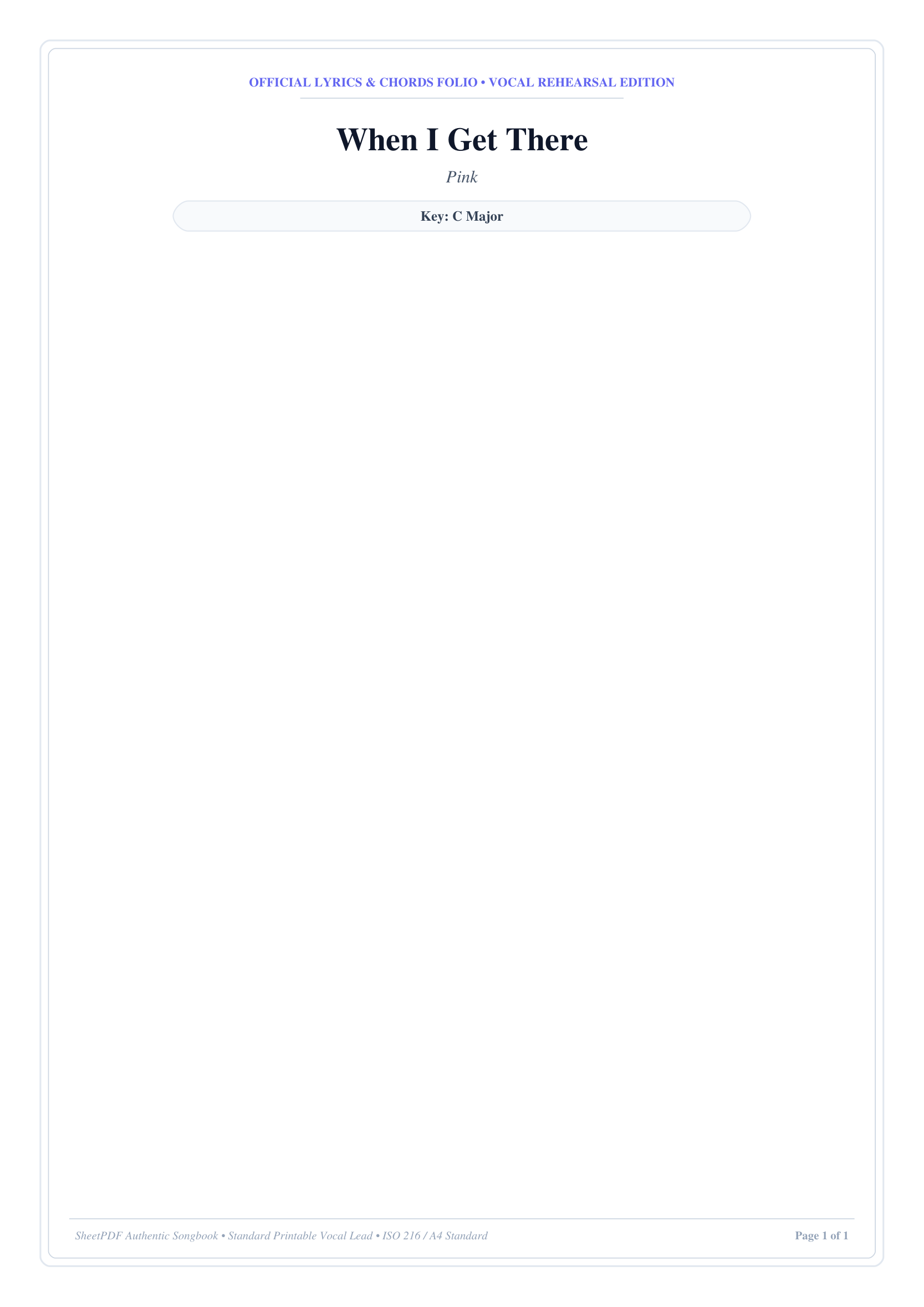 When I Get There Piano Sheet Music Page 1 Free PDF