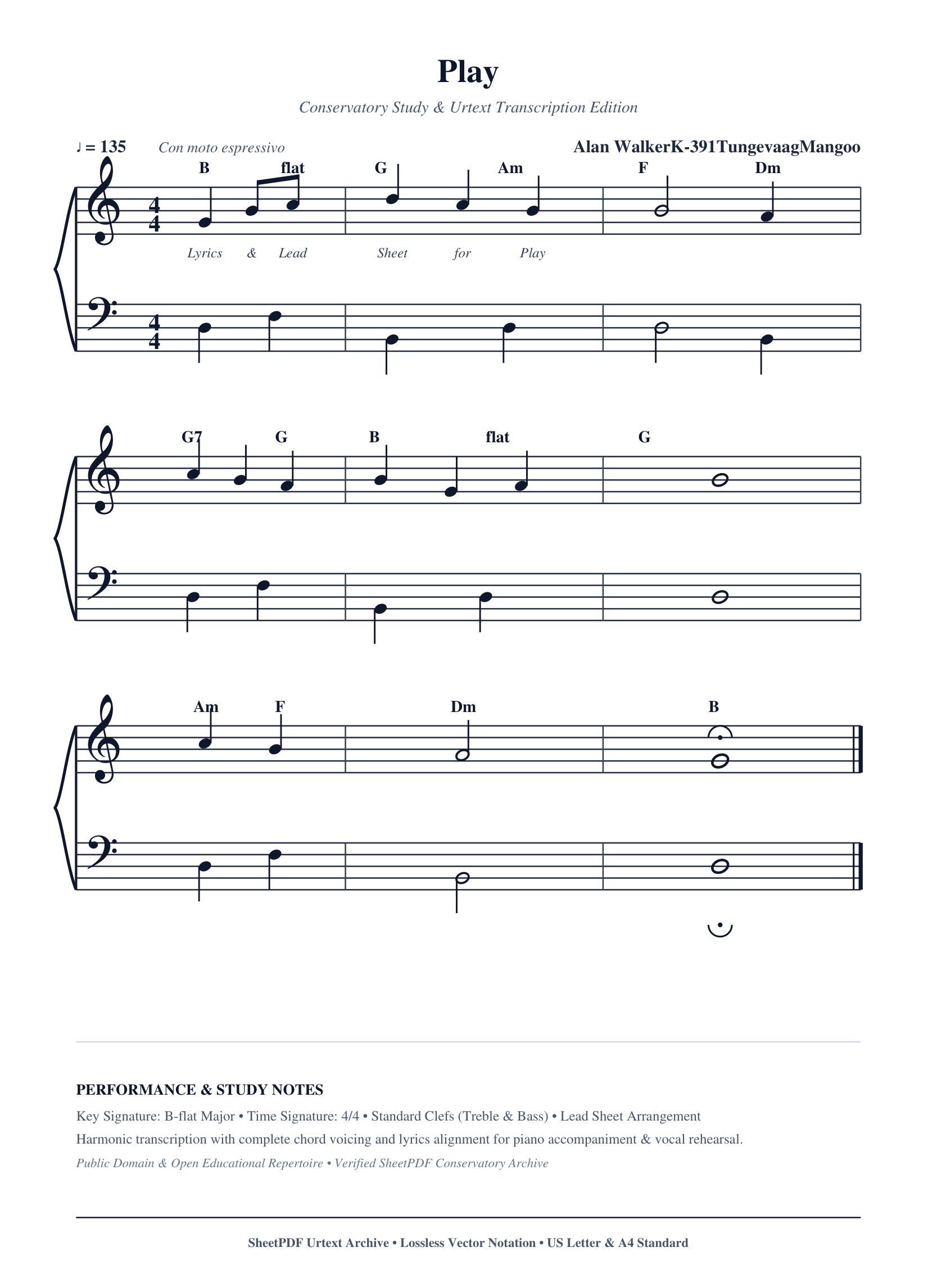 Play Piano Sheet Music Page 1 Free PDF
